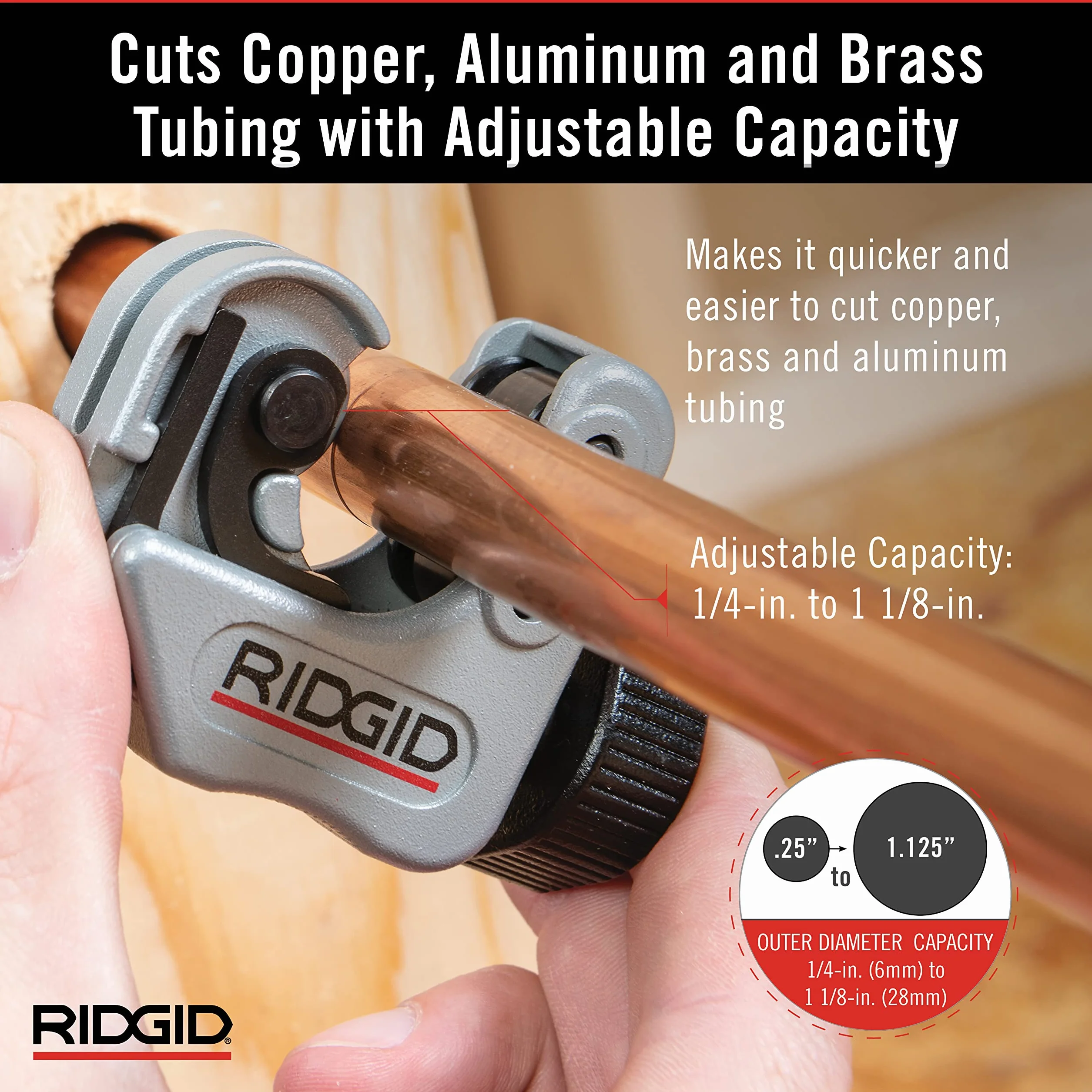 RIDGID 32573 Model 118 2 w 1 Close Quarters AUTOFEED Frez z uchwytem zapadkowym, frez do rur 1/10.2 cm do 1-1/20.3 cm