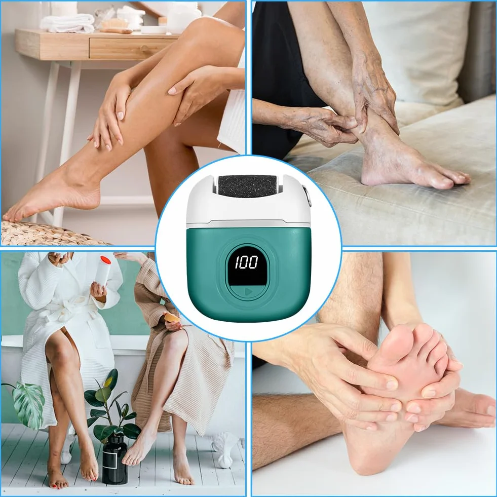 OSDUE Elektryczna zębatka do stóp, zestaw do pedicure z rolką złuszczającą i wygładzającą
