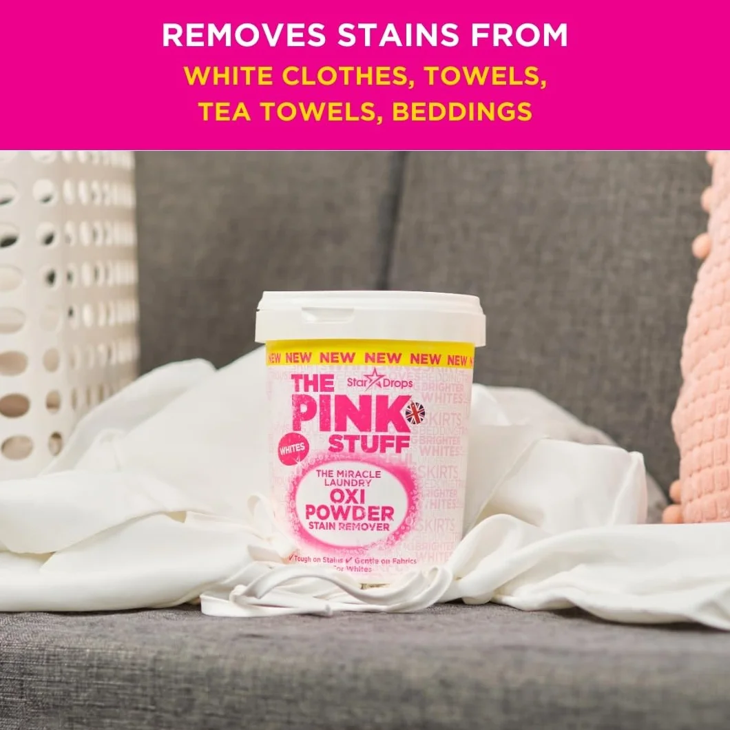 Stardrops The Pink Stuff Miracle Laundry Oxi proszek do usuwania plam, białe, 1 kg
