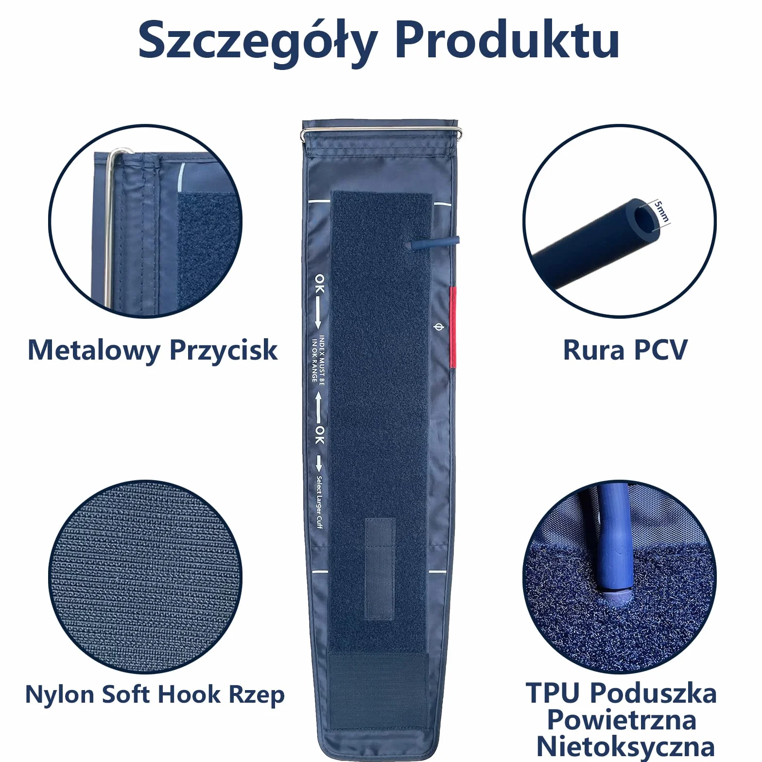 Duży mankiet do ciśnieniomierza (22-48 cm), mankiet na ramię do cyfrowego pomiaru ciśnienia krwi z przyłączem