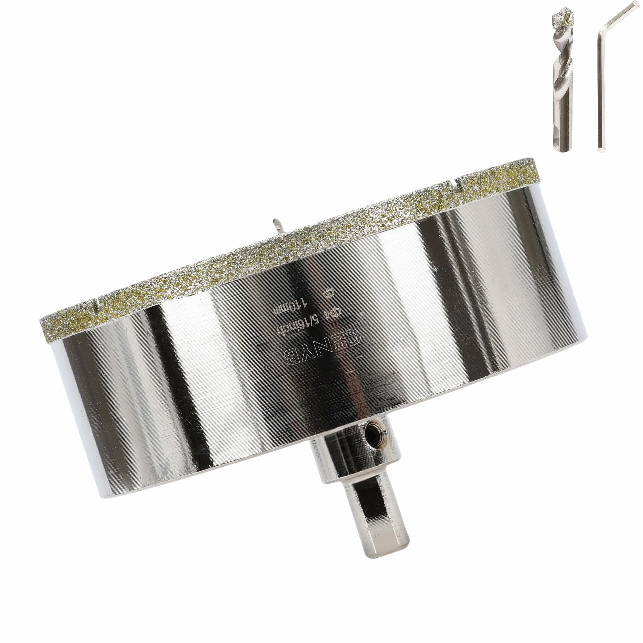 Otwornica diamentowa 110 mm z wiertłem centralnym i diamentowym wiertłem centralnym do szkła ceramicznego, marmuru, włókna szklanego, granitu i płytek porcelanowych CENYB