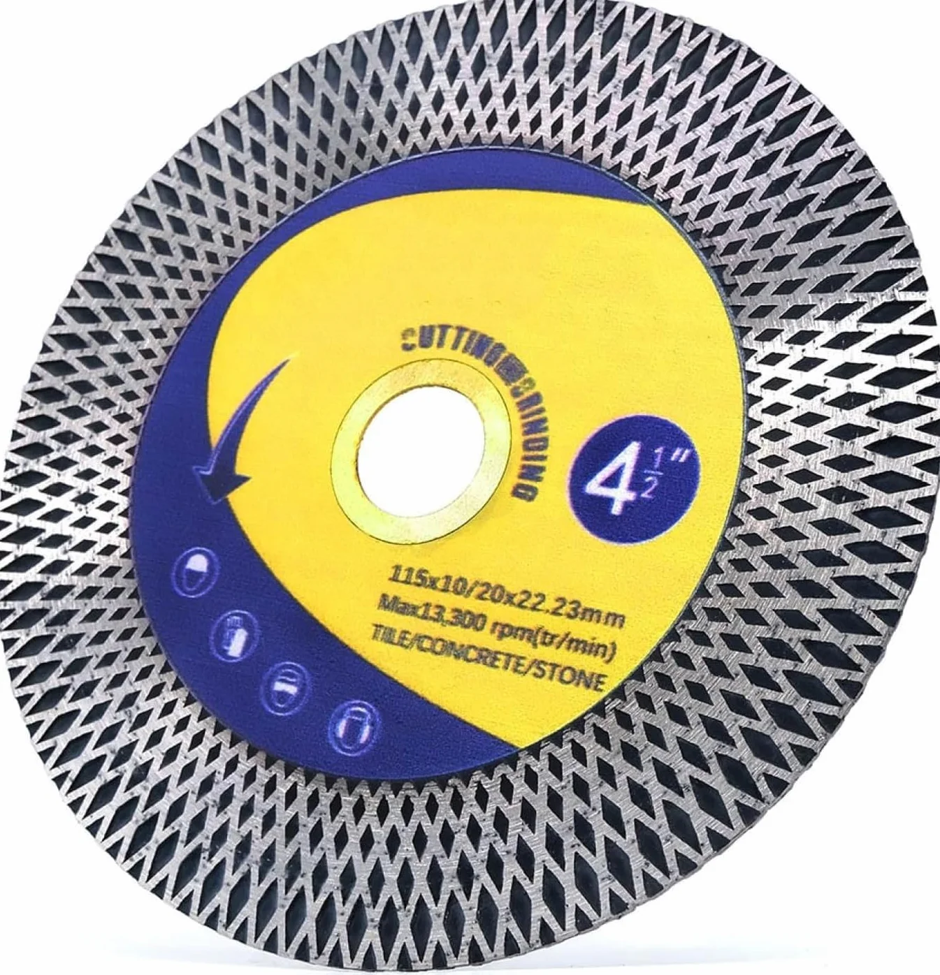 Diamentowe tarcze tnące do szlifierki kątowej， 1 sztuka 4,5" 115mm Diamentowa tarcza tnąca do płytek Porcelana Ceramiczna diamentowa tarcza szlifierska Cięcie piłą na sucho Mokro do marmuru, 2 sztuki(