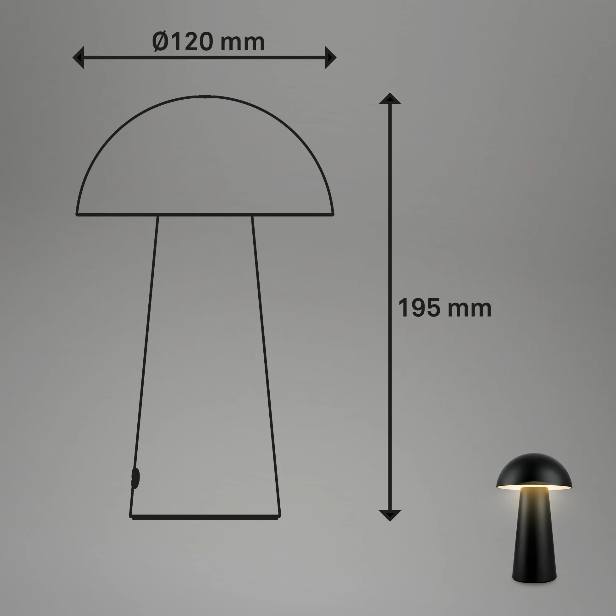 BRILONER - Mini lampa stołowa LED, bezprzewodowa, dotykowa, ściemniana stopniowo, IP44, lampka nocna, lampka do czytania, lampa LED, lampa kempingowa, lampa stołowa, lampa akumulatorowa, lampa