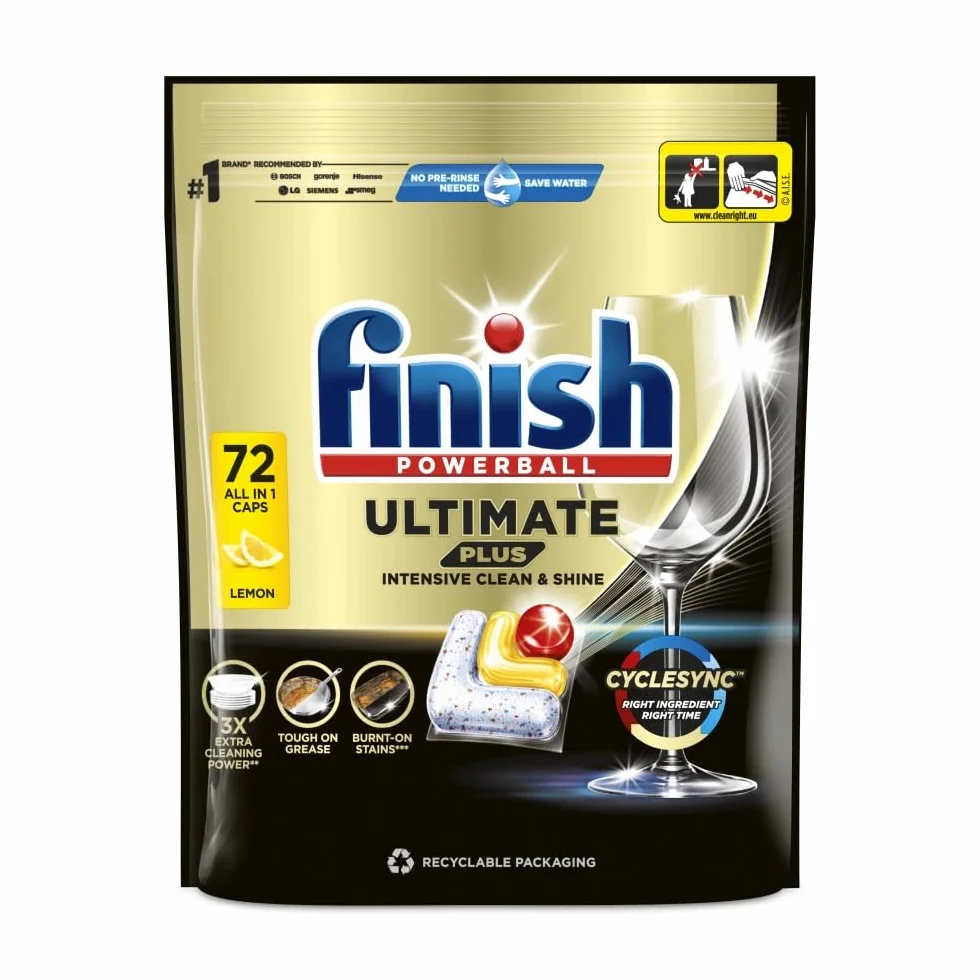 Kapsułki do zmywarki FINISH Ultimate Plus All in One Lemon 72 szt