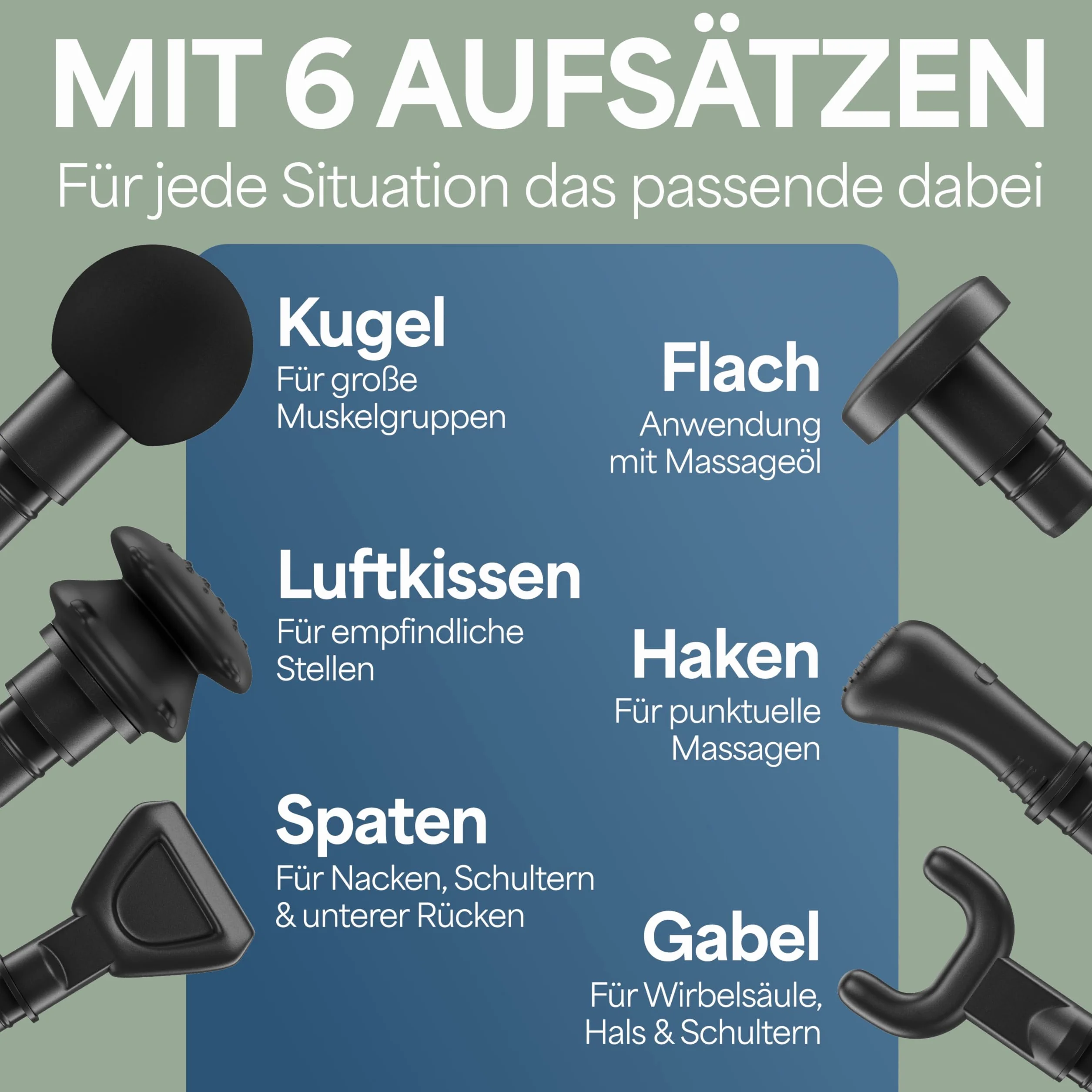 Pistolet do masażu z 6 głowicami, 30 prędkościami, USB-C, ekran dotykowy LCD, szary
