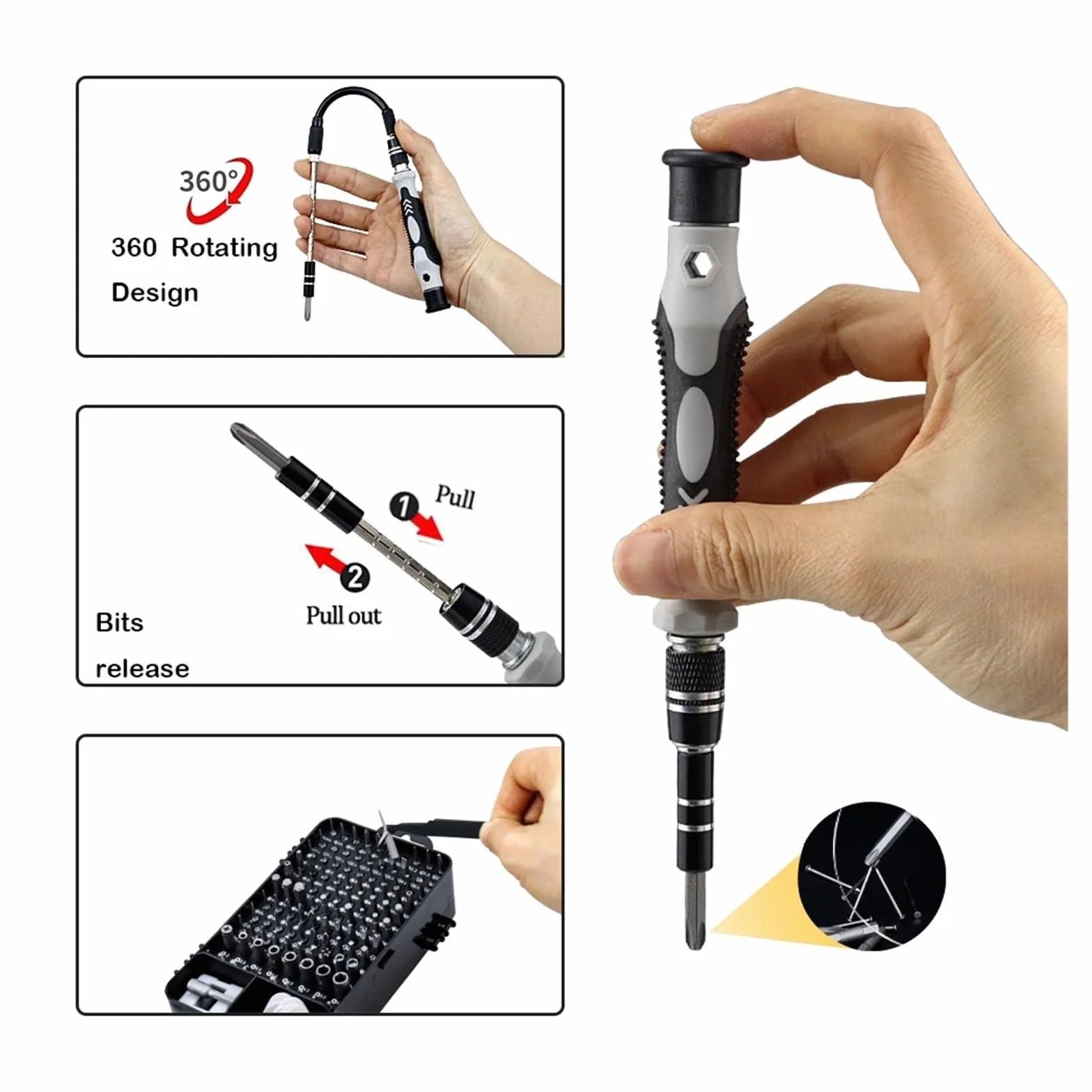 Zestaw Precyzyjnych Śrubokrętów 135 W 1 S2 Zestaw Narzędzi Do Naprawy Elektroniki Magnetycznej Micro Do Komputera PC Laptop Telefon Mac Wydajne I Praktyczne(135 in 1 Purple)