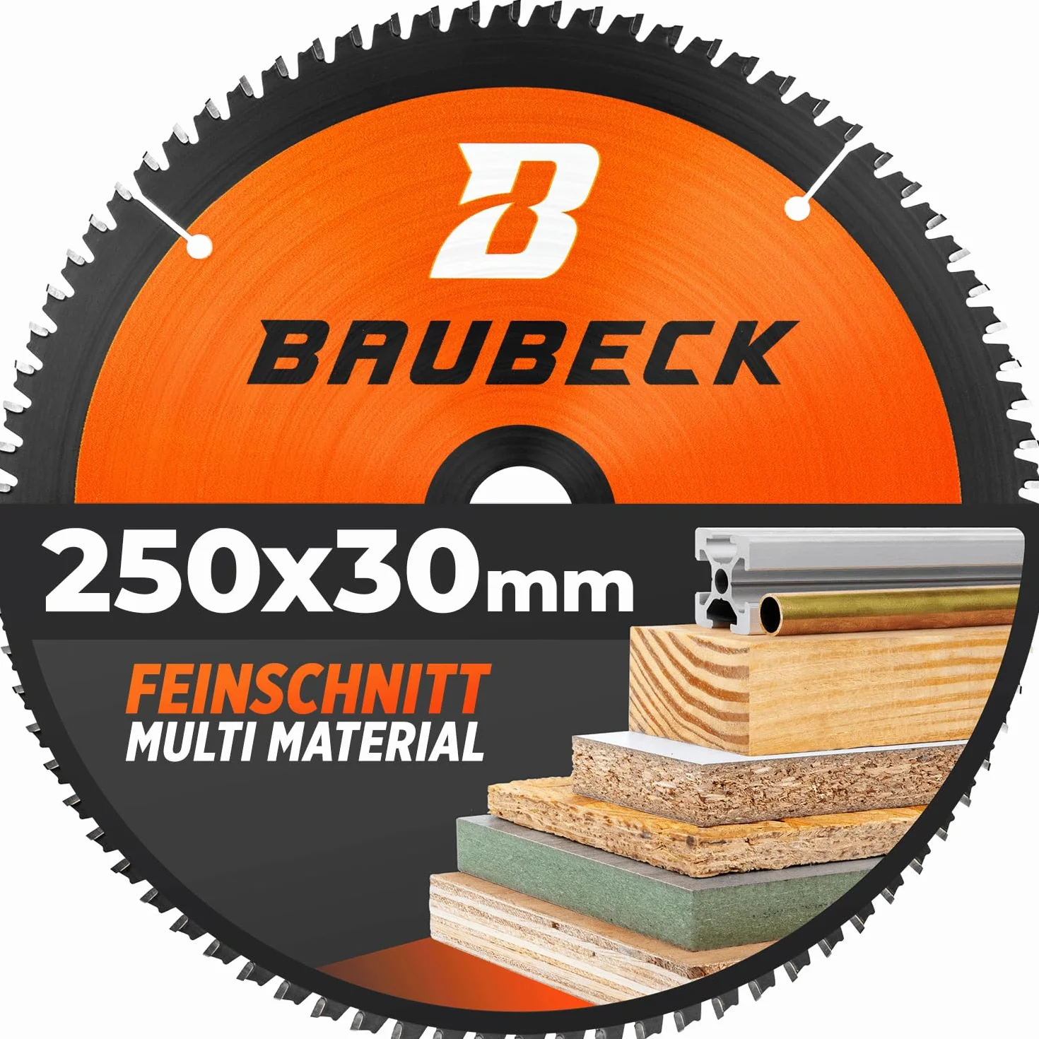 BAUBECK Parent piła tarczowa PRO+ (Multi Materiał, Ø250x30mm)