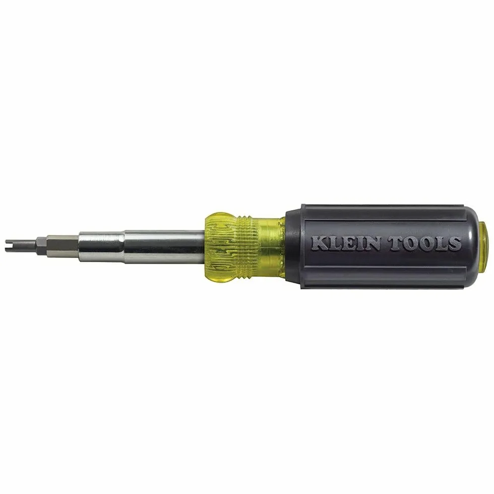Śrubokręt i śrubokręt 11 w 1 narzędzie wielofunkcyjne z bitem do rdzeni zaworów Schrader Klein Tools 32527, 1/10.2 cm, 5/40.6 cm, 3/20.3 cm