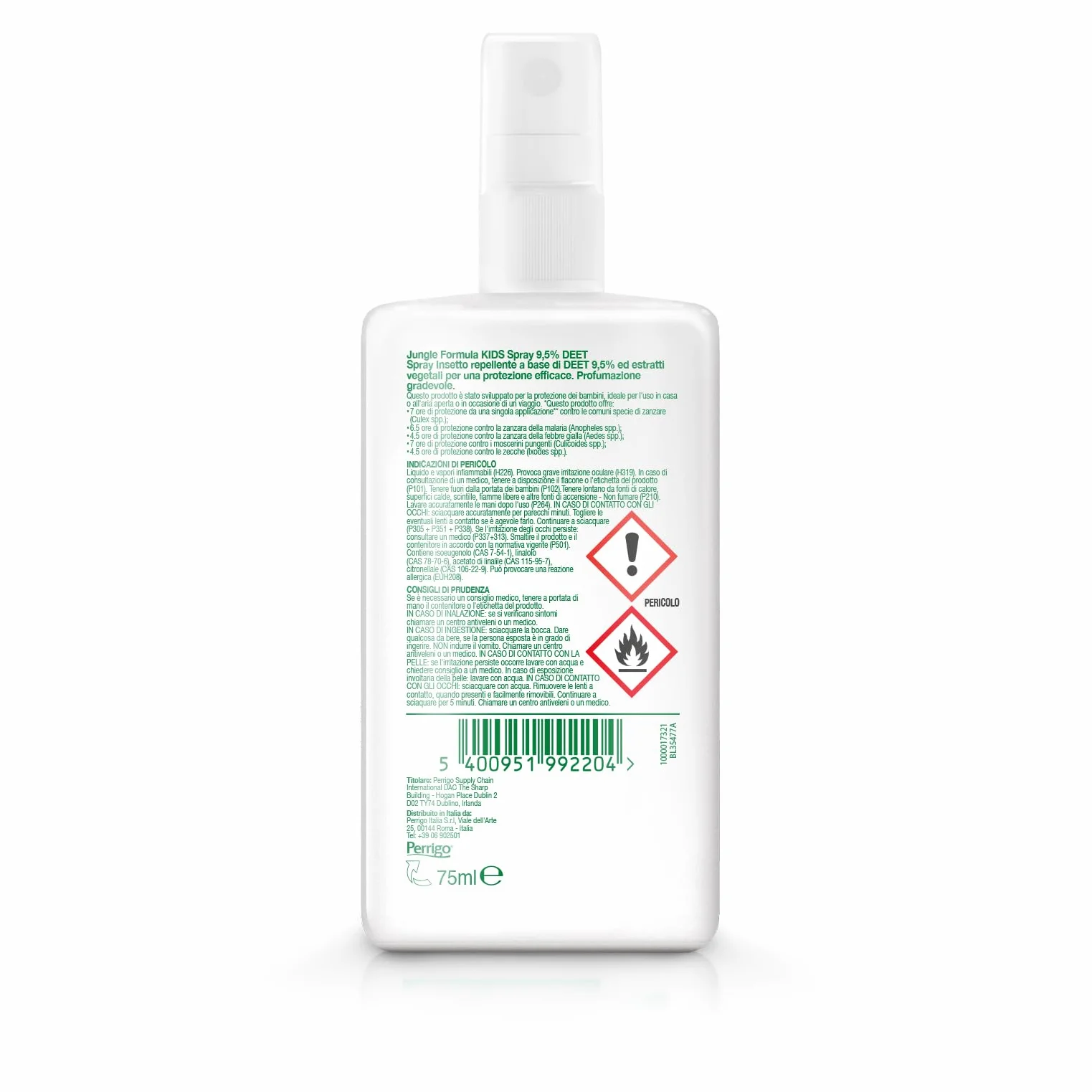 Jungle Formula Kids Spray odstraszacz zwykłych komarów, tropikalnych, kleszczy i muszek - ochrona do 7 godzin - dla dzieci od 6 miesięcy - Do użytku w domu, na świeżym powietrzu i w podróży - 75 ml