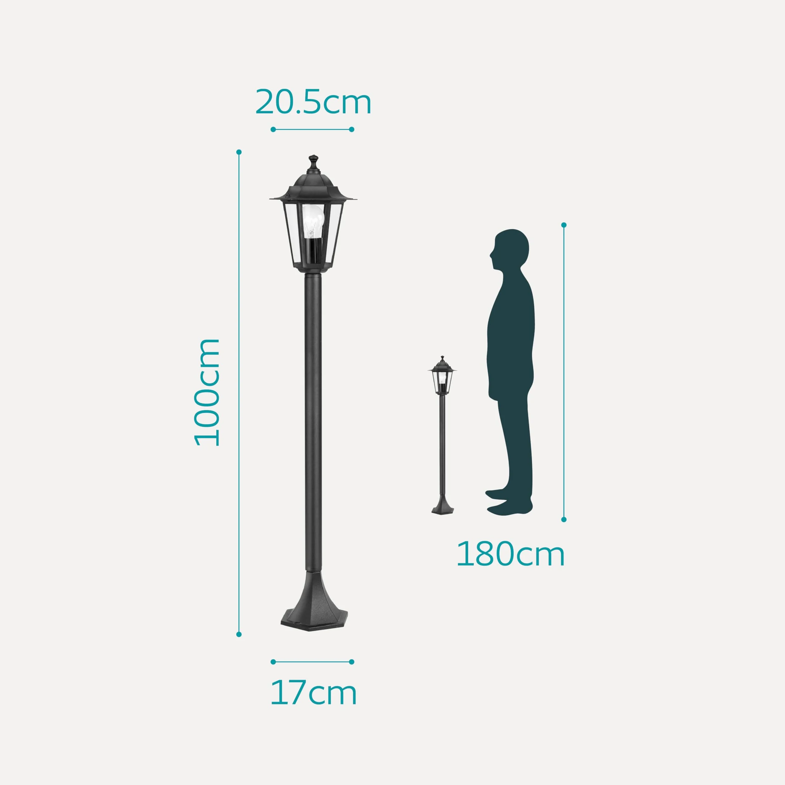 EGLO Laterna 4 lampa stojąca zewnętrzna 1-punktowa czarna aluminium E27 IP44