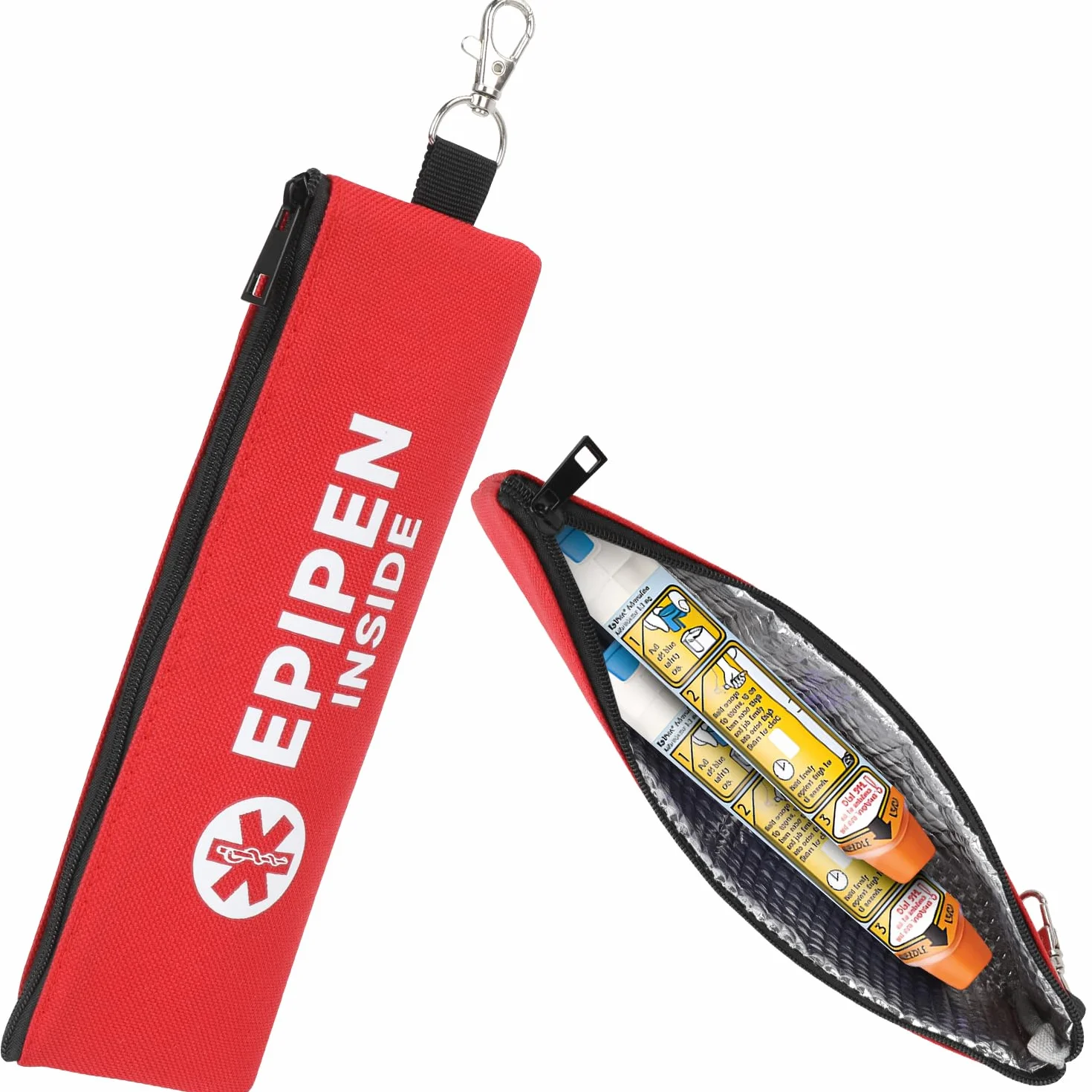 SUNMON Medical torba do przenoszenia 2 EpiPen czerwona