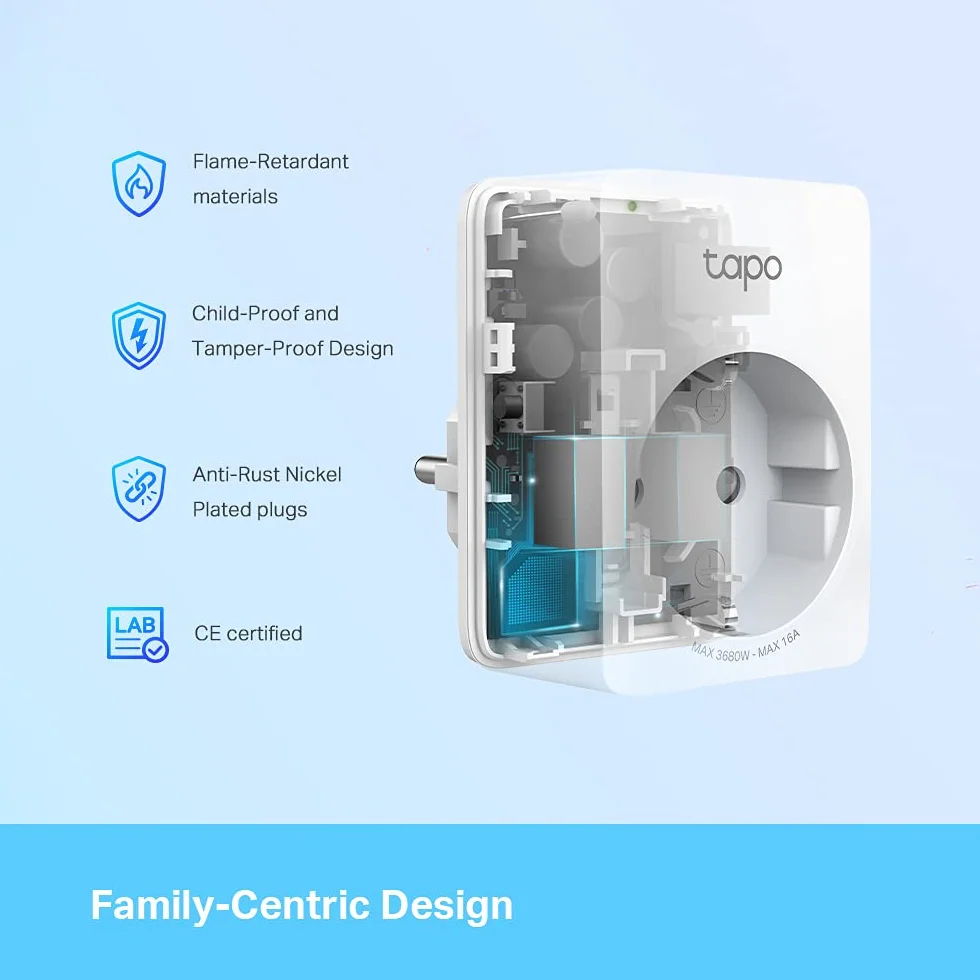 Tp-Link Tapo P110 Inteligentne Gniazdko Wi-Fi, Biały, 1 gniazdko