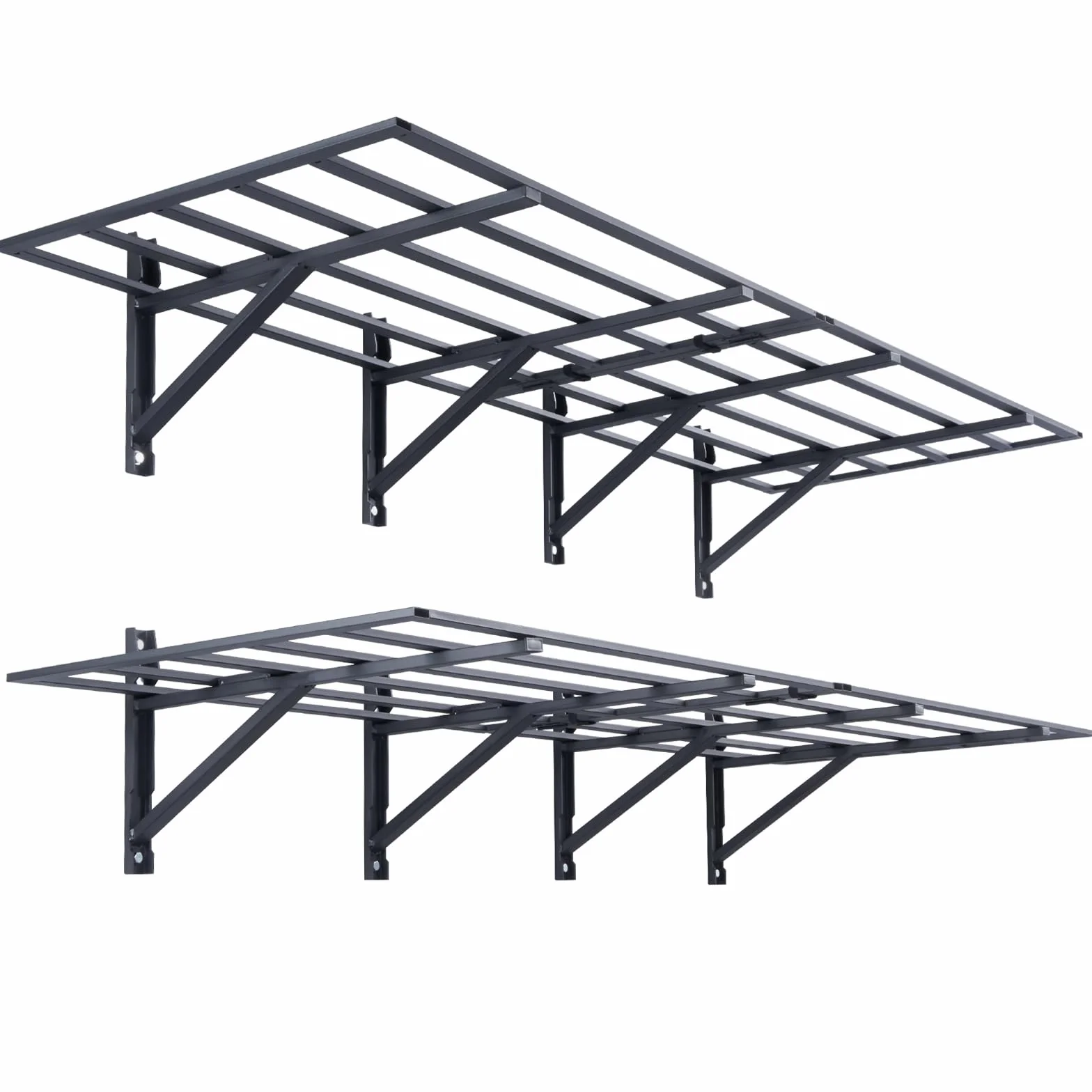 VEVOR Regał garażowy, montowany na ścianie, 6 x 1,8 m, wytrzymałe półki ścienne garażowe, nośność 725 kg, regał do przechowywania w garażu, 2 sztuki, odpowiednie do sklepu, szopy, przechowywania w garażu