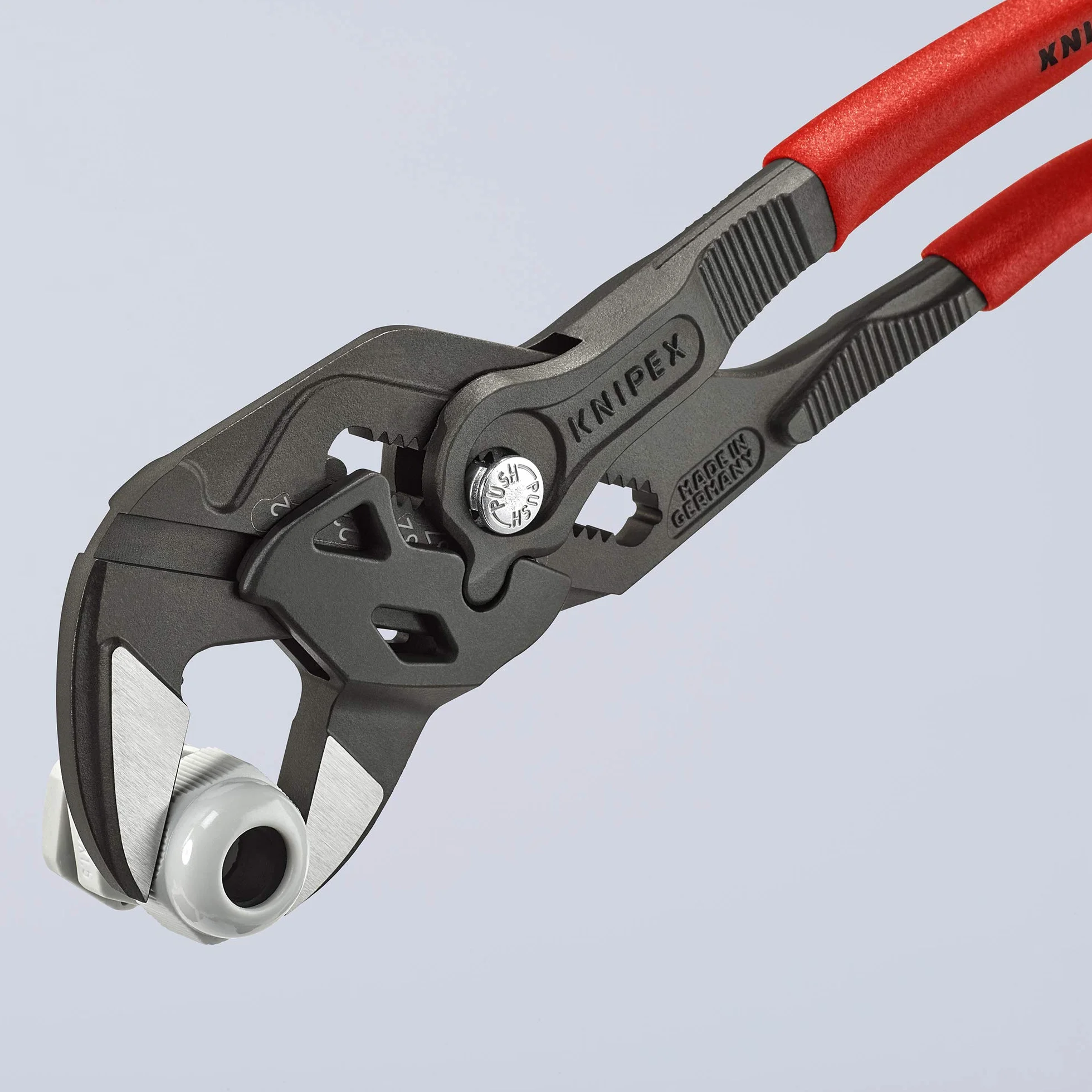KNIPEX Szczypce-klucz szczypce i klucz w jednym narzędziu fosforanowana, szara pokryte antypoślizgowym tworzywem sztucznym 250 mm, 86 01 250