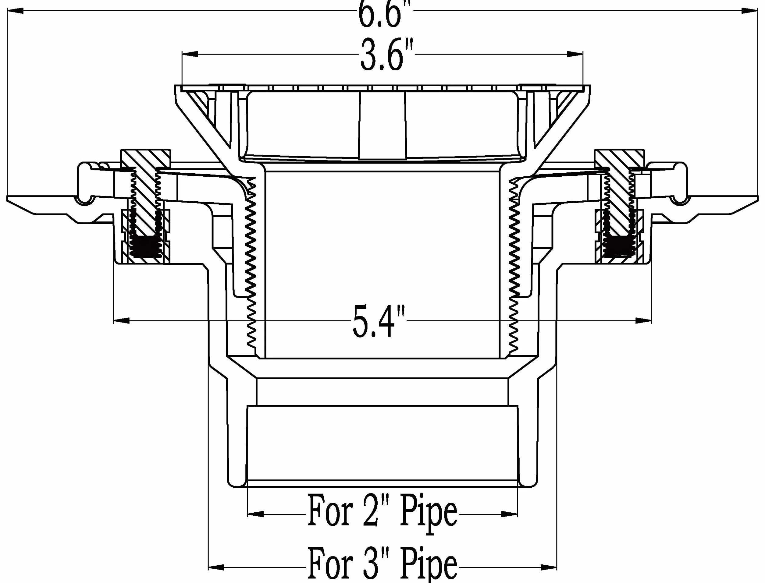 Kwadratowy odpływ prysznicowy z sitkiem matowy czarny, pasuje do rury odpływowej 5 cm lub 7,5 cm (ABS)