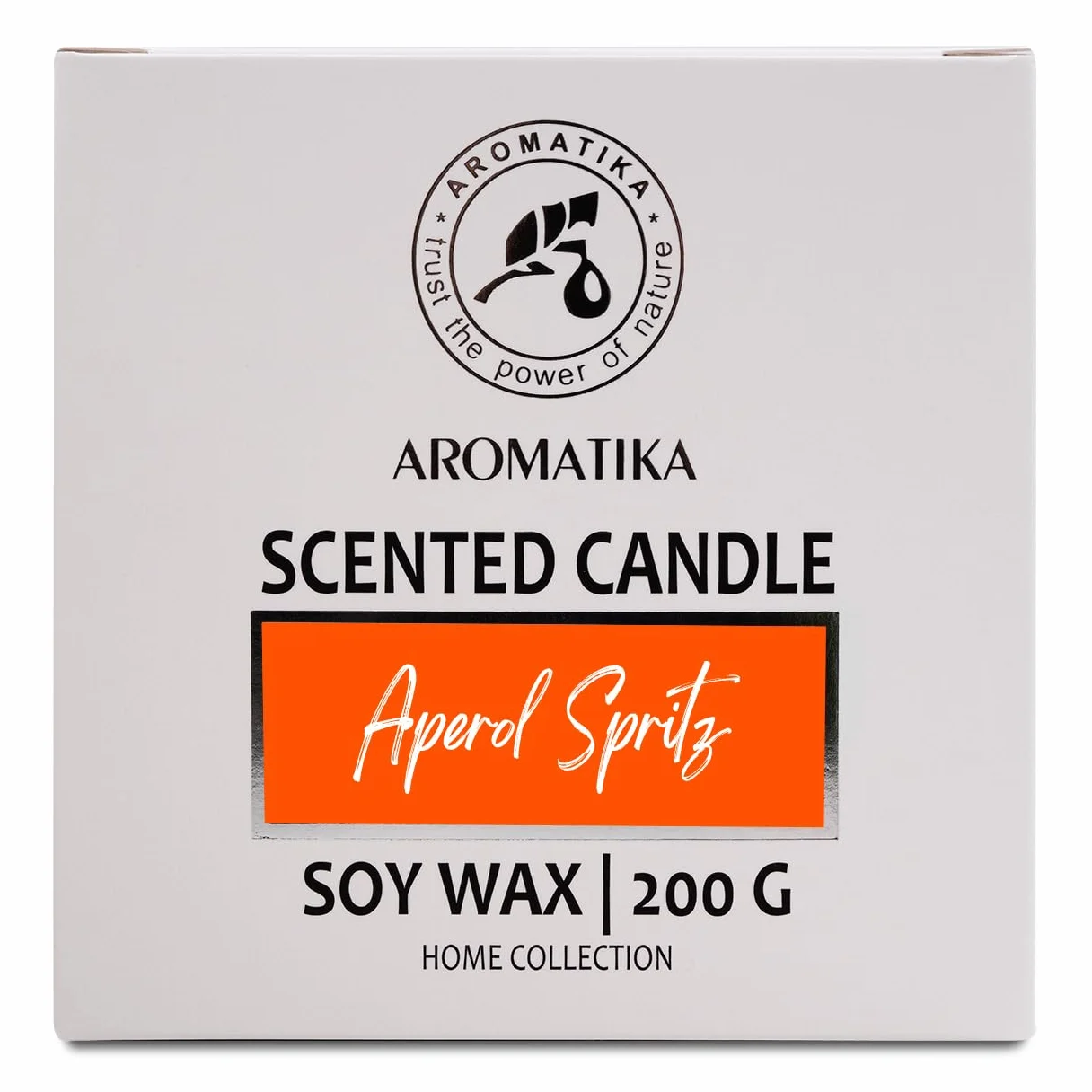 Scented Soy Wax Candle Aperol Spritz 200g, Aromatherapy Fresh Scent Glass Home Air Freshener Gift