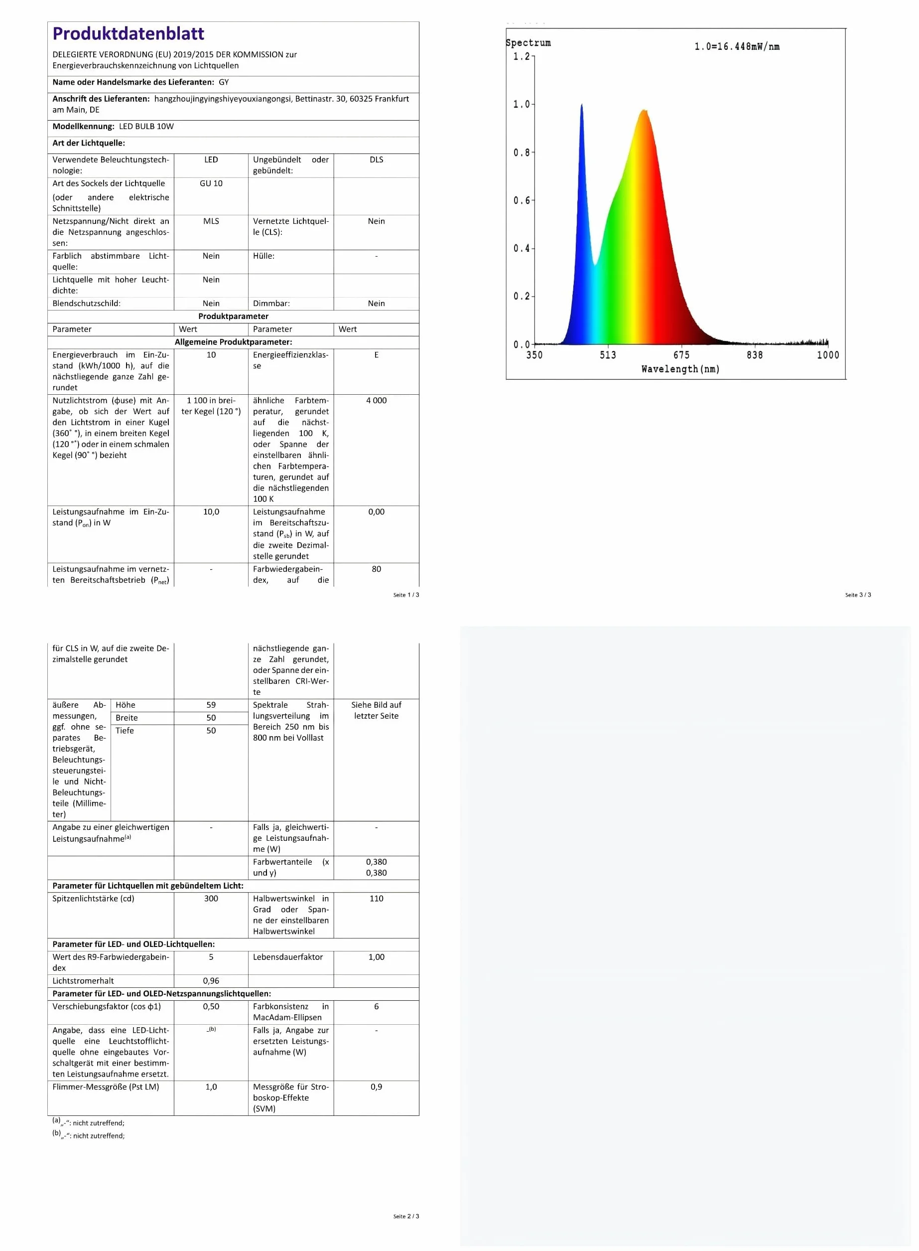 GY GU10 żarówki LED 10 W (odpowiednik 100 W) 1100 lm, 4000K neutralna biel, szerokie wiązki 120°, szkło matowe, nieściemnialna żarówka LED GU10 6 sztuk (zestaw 1)