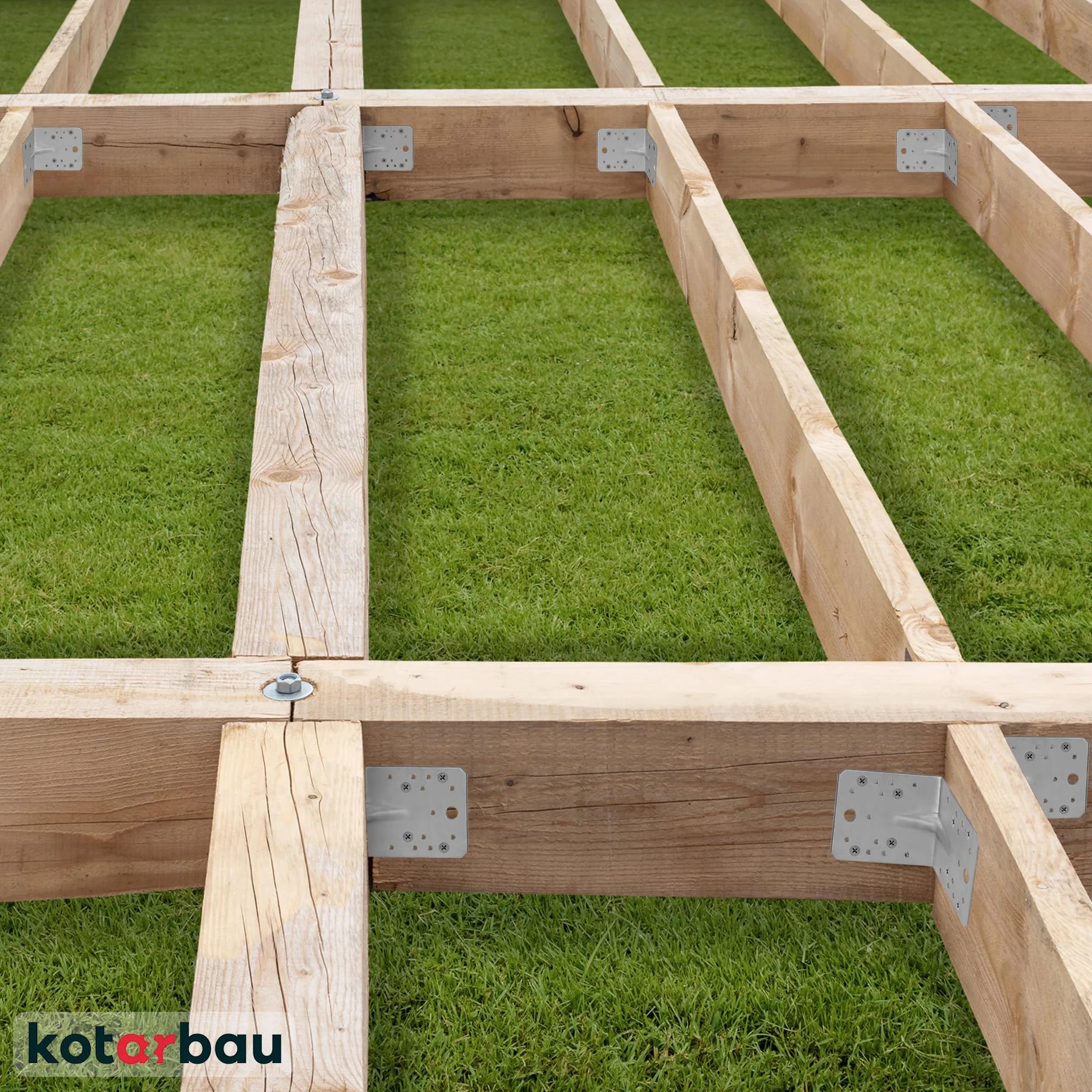 KOTARBAU® 25 szt. Kątownik Ciesielski - Łącznik Budowlany - 75 X 75 X 55 MM - Stal ocynkowana - Z Przetłoczeniem