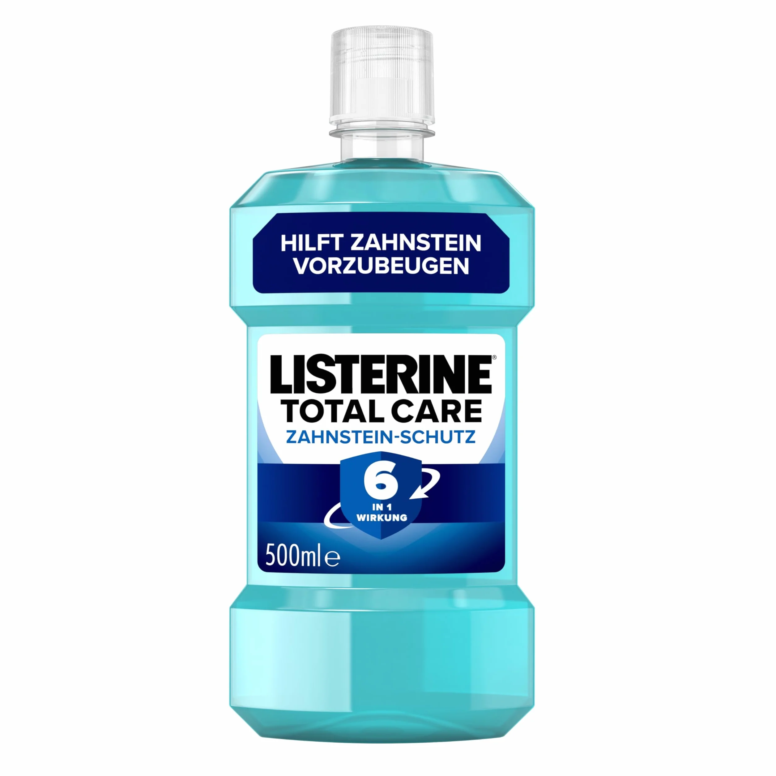 LISTERINE Total Care ochrona przed kamieniem nazębnym 500 ml, ochronny płyn do płukania jamy ustnej z efektem 6 w 1, antybakteryjny płyn do płukania jamy ustnej chroni przed problemami z dziąsłami