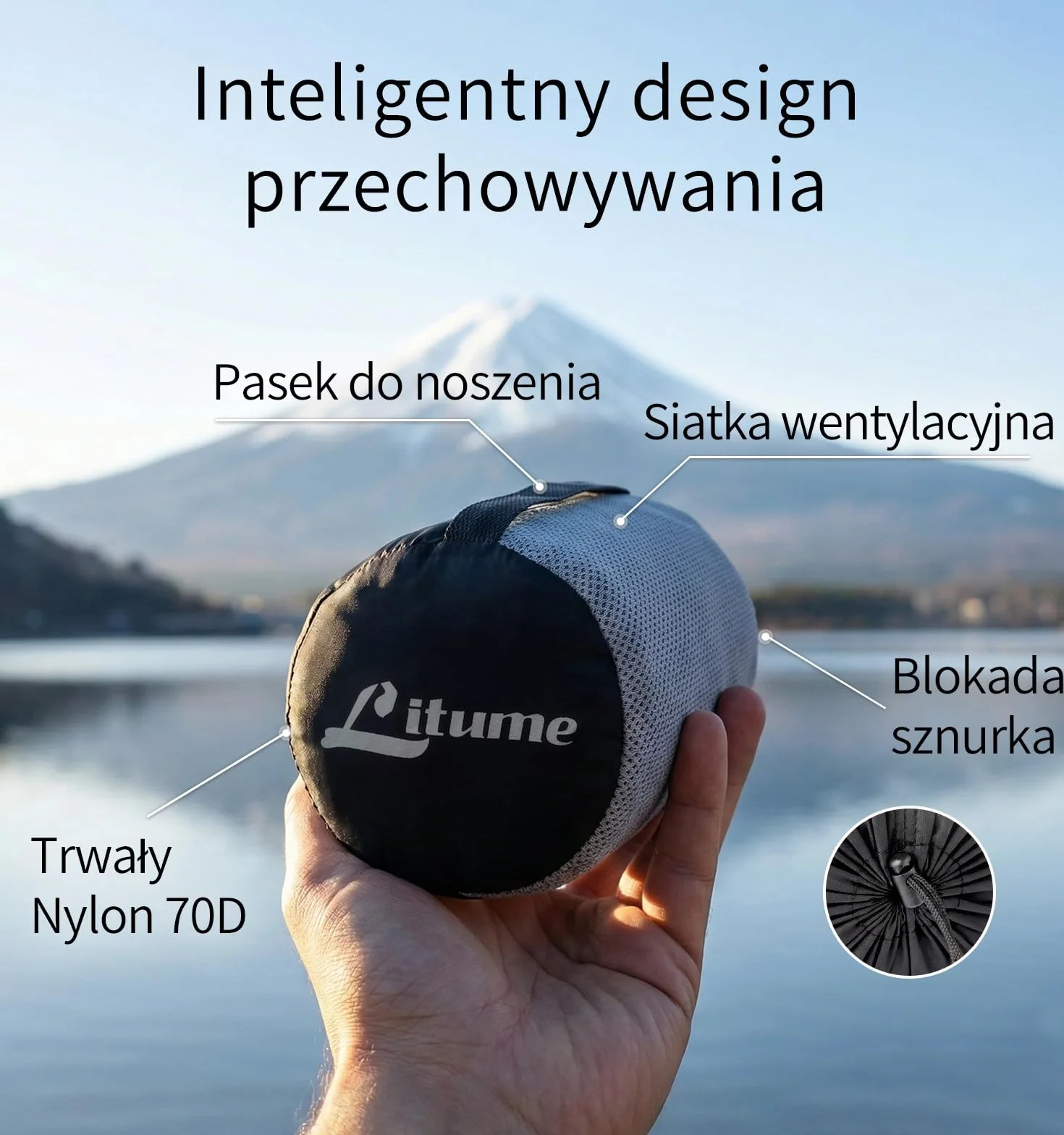 Litume Koc Podróżny Lekki I Oddychający, 170 X 122 Cm Miękki Koc Samolotowy Dla Podróżnych, Składany Koc Kempingowy Z Workiem Do Pociągu, Plecaka, Obozowy, Podróżny (Ciemnoniebieskoszary)