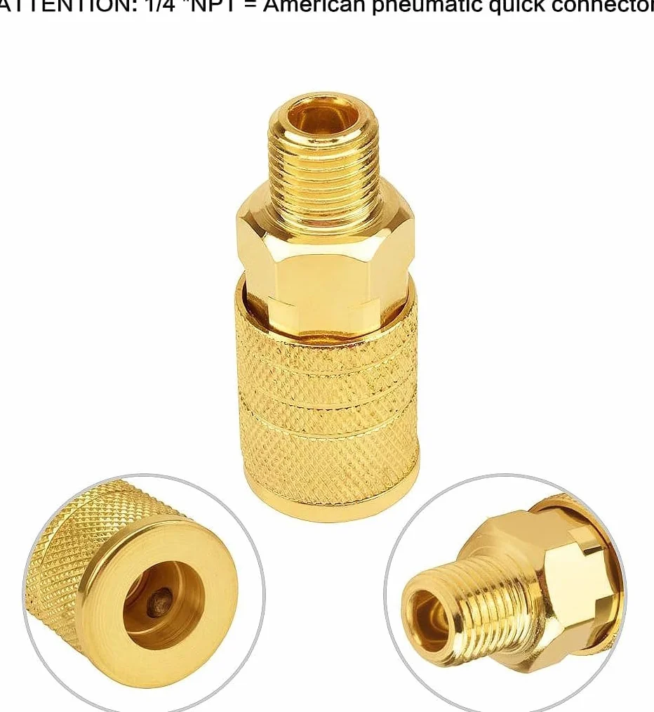 1/4 "NPT-12 szt., zestaw gniazd do sprężarki powietrza, złączki do szybkozłącza pneumatyczne amerykańskie