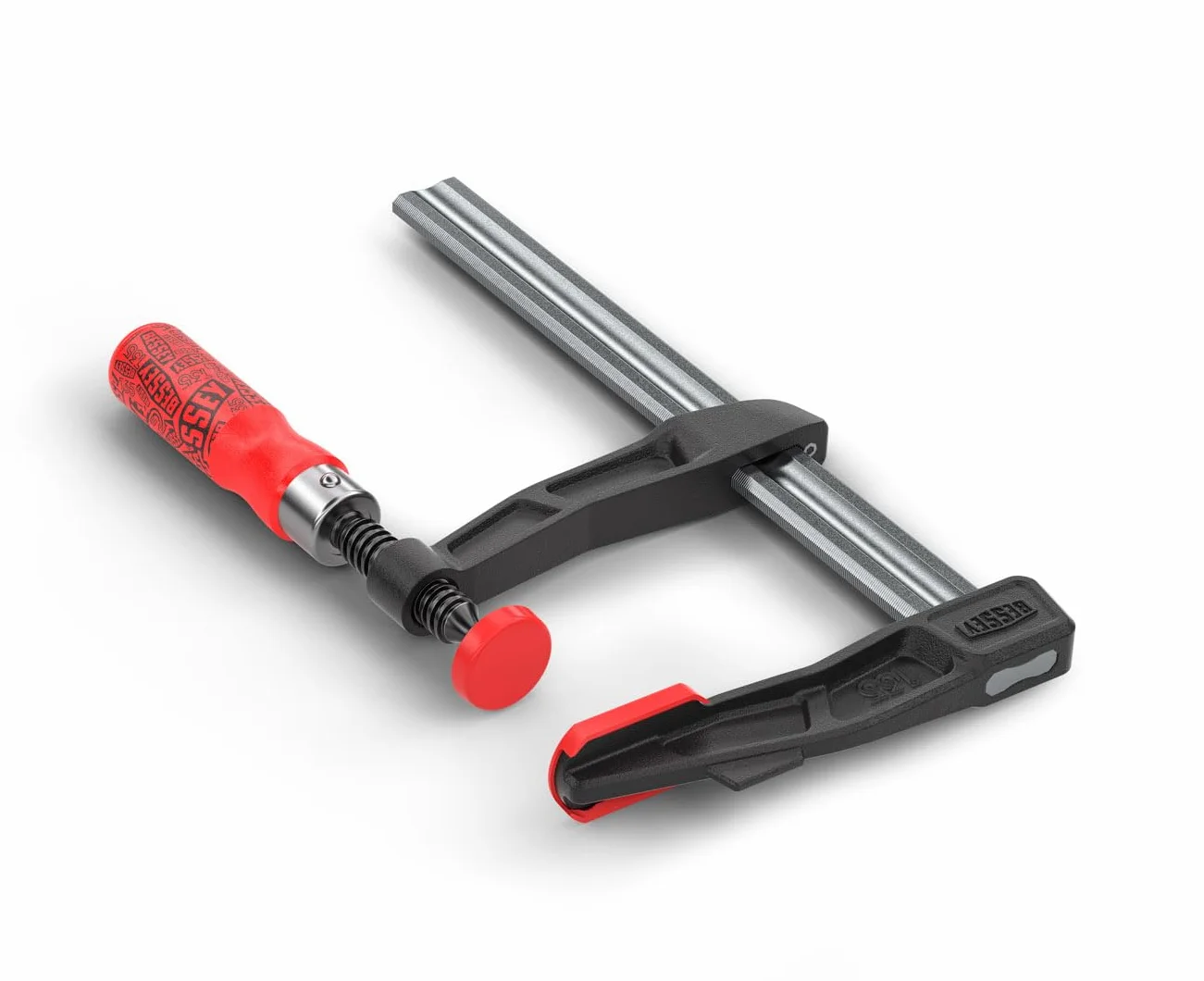 Bessey TGA25SET-135 zestaw zacisków śrubowych (2 x zacisk z żeliwa ciągliwego, rozpiętość szczęk 250 mm, wysięg 120 mm, szyna 29 x 9 mm, zacisk jednoręczny)