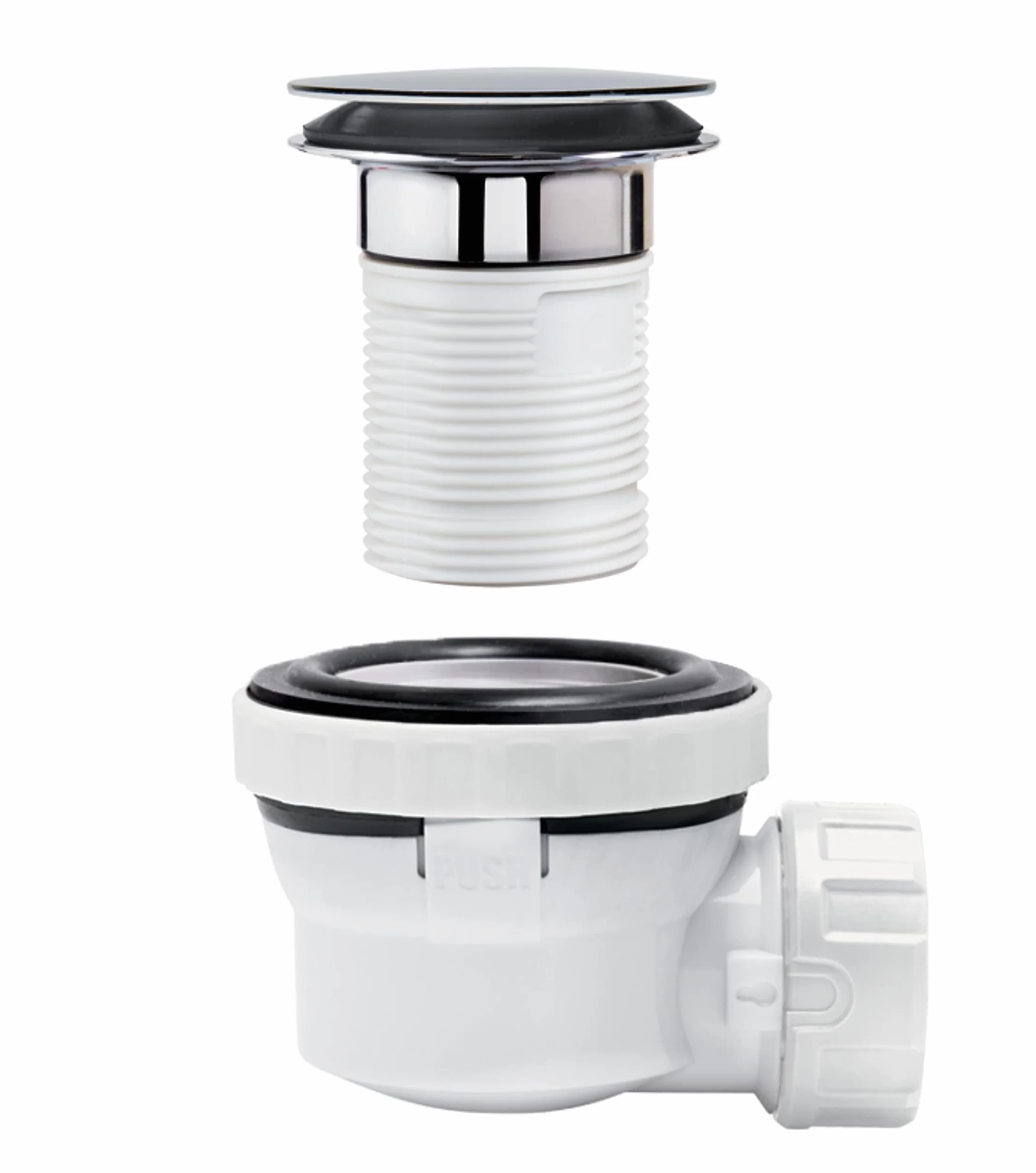 Wirquin 30721532 kompletny zestaw umywalkowy XS Pure Quick Clac zestaw odpływowy 100 mm