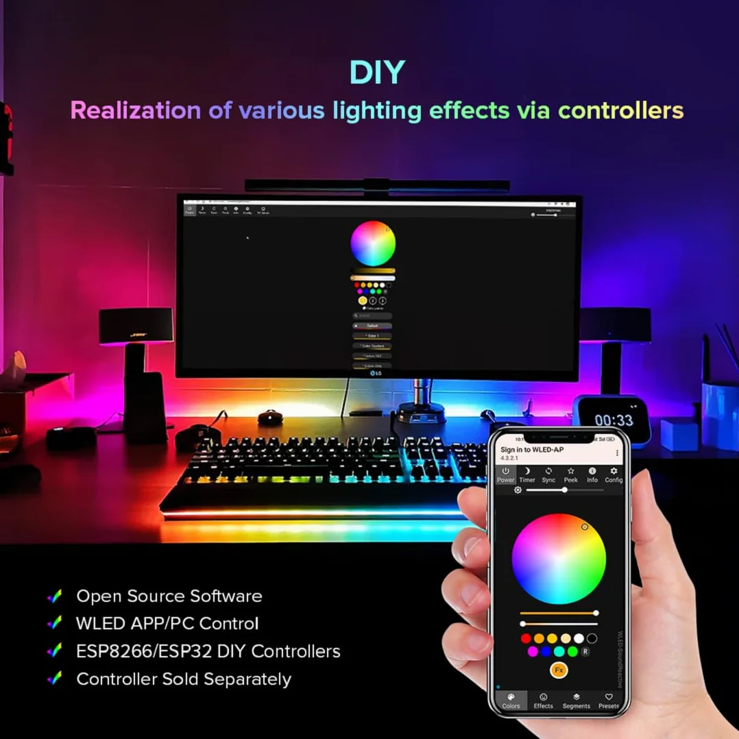 BTF-LIGHTING WS2812 ECO 5 m, 300 diod LED RGB, indywidualnie adresowalny, drut ze stopu WS2812 60 pikseli/m / 5050 SMD, elastyczny pasek świetlny, czarny, PCB DC 5 V, do dekoracji domu, wodoszczelność