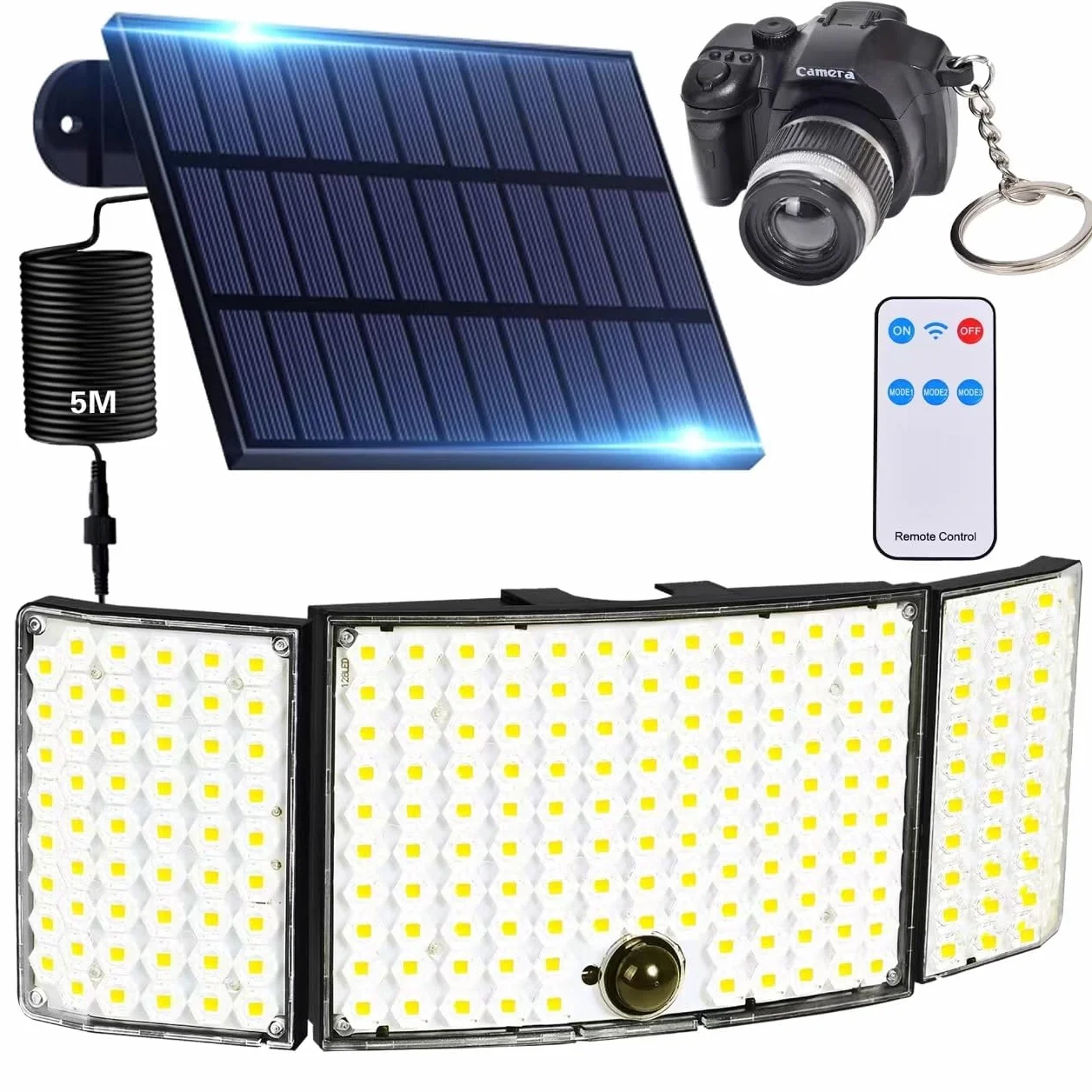 Zewnętrzny reflektor solarny lampa punktowa lampa punktowa oświetlenie zewnętrzne czujnik ruchu potężna oprawa LED Ogród zewnętrzny Bezpieczeństwo halogenowe