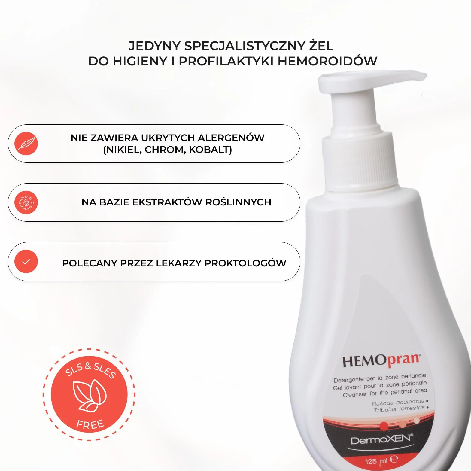 Żel do mycia okolic odbytu Dermoxen HEMOpran, żel do higieny intymnej,125 ml