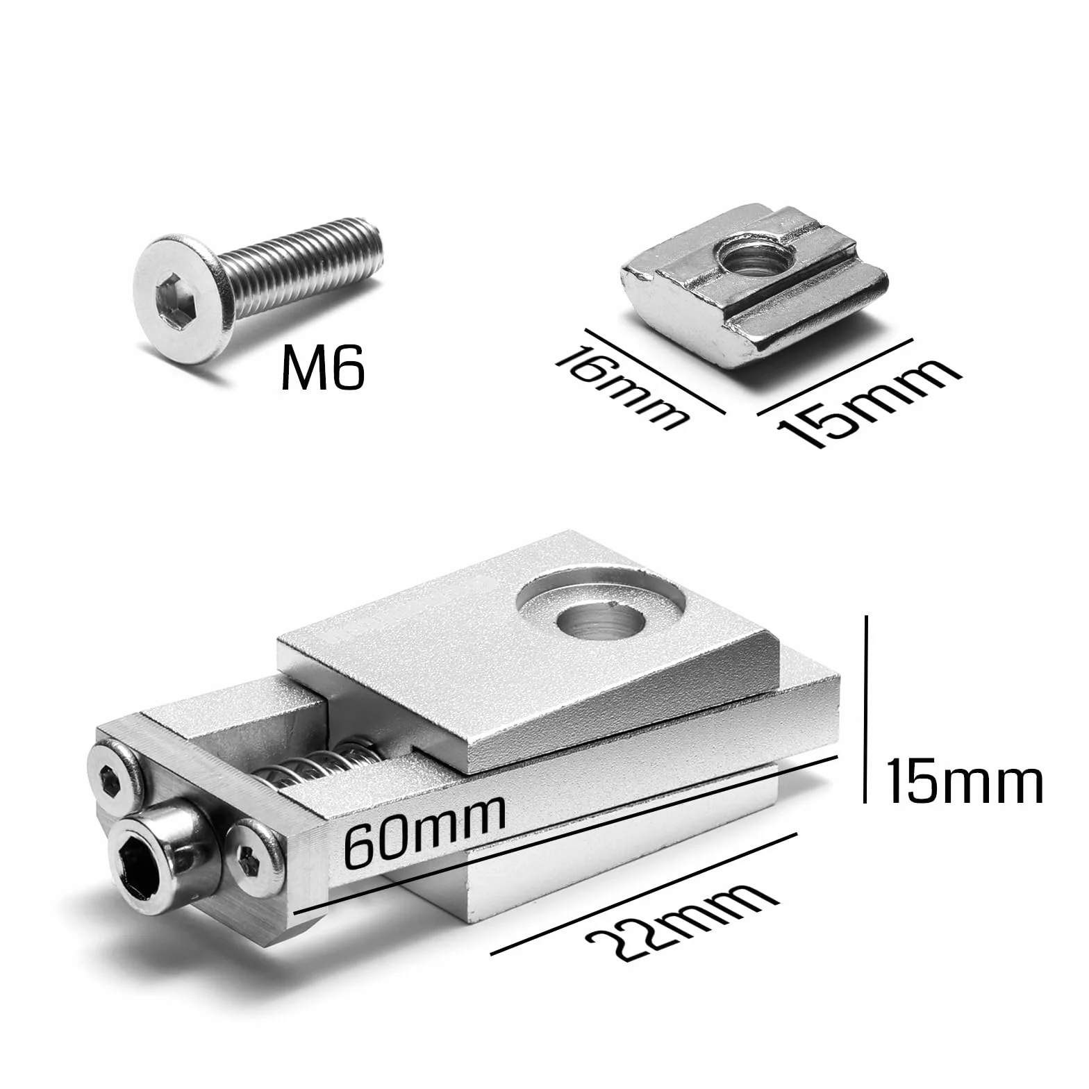 Genmitsu Ulepszony aluminiowy mini zacisk zaciskowy zaciskowy 4 szt., precyzyjny zacisk do routera CNC do obróbki drewna i obróbki metalu, rozmiar 56 x 22 x 21 mm, niski profil