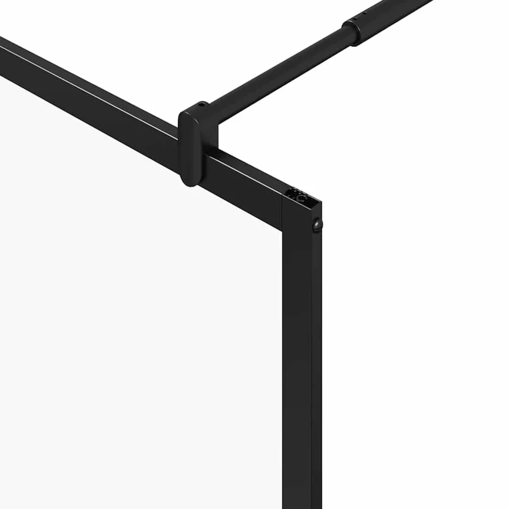 Ścianka prysznicowa Walk-in czarna ze szkła i aluminium, 90 x 195 x 0,5 cm, ścianka prysznicowa ze szkła i aluminium, ochrona przed pryskaniem, ścianka boczna do łazienki, ścianka działowa do