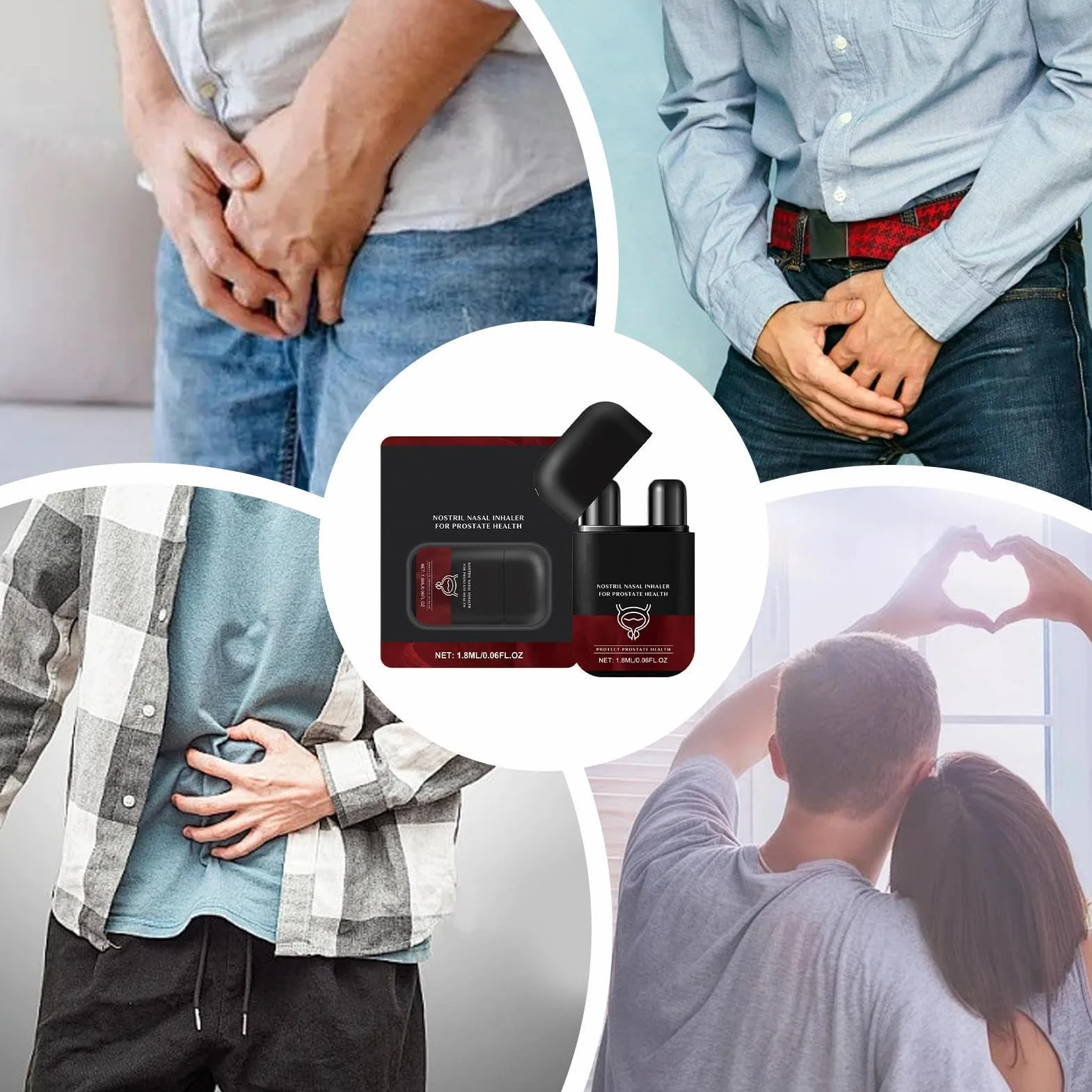 Inhalator do nosa dla zdrowia prostaty, dwufunkcyjny drążek do nosa, 1,8 ml aromaterapeutyczny, mały inhalator czyszczący dla dobrego samopoczucia mężczyzn, idealny do opieki zdrowotnej taty