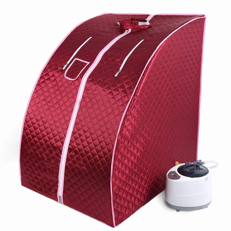 Przenośna sauna na na podczerwień 1000 W, składana sauna kabinowa, mobilna sauna na na podczerwień, terapeutyczna budka ciepła, namiot do sauny parowej 2 l, do salonu