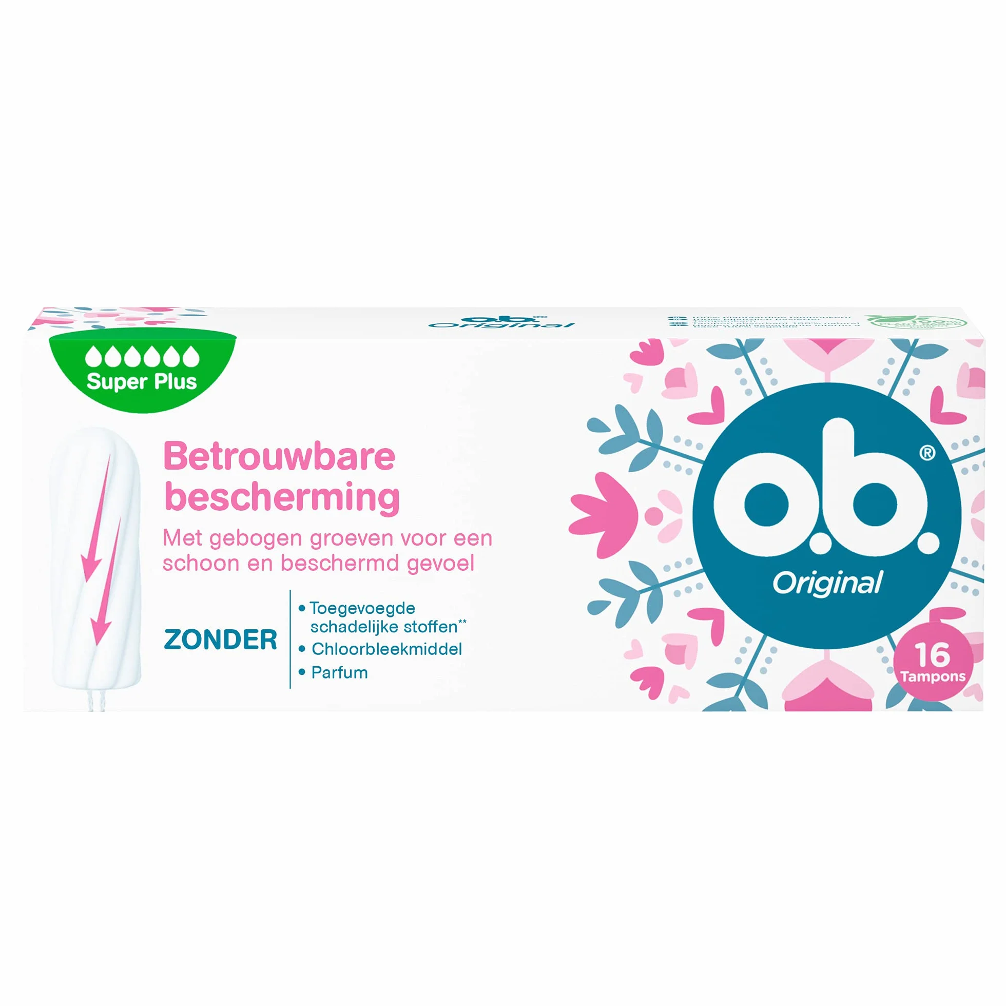 o.b.® Zestaw 16 wkładek Super Plus Original na ciężkie dni menstruacyjne StayDry