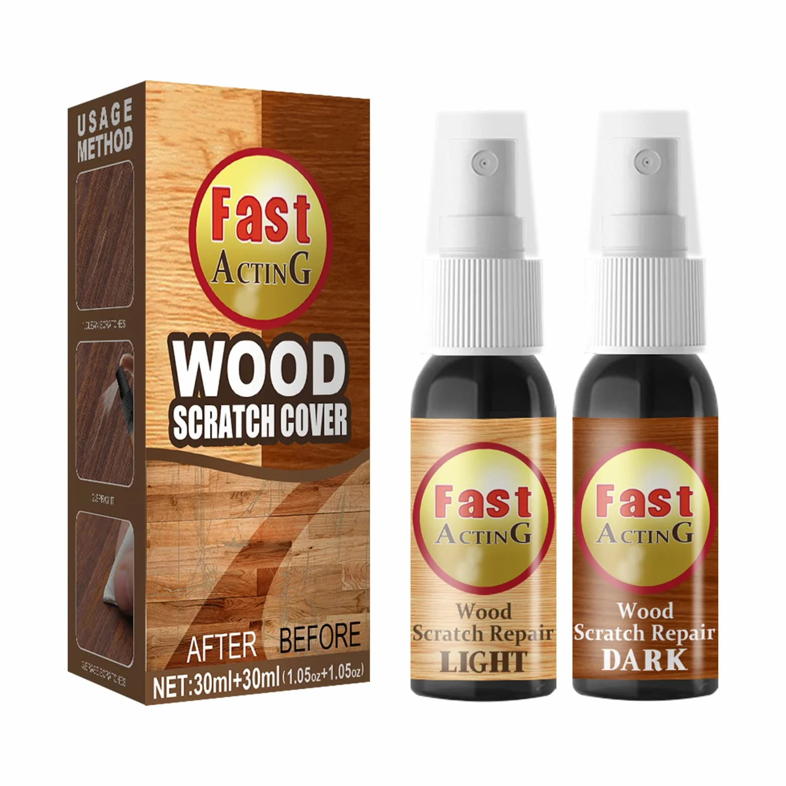 Usuwanie zarysowań z parkietu, Wood Floor Scratch Remover, 2 sztuki zestaw do usuwania zarysowań, szybko działający środek do polerowania mebli do wykańczania drewnianych stołów/łóżek/podłóg