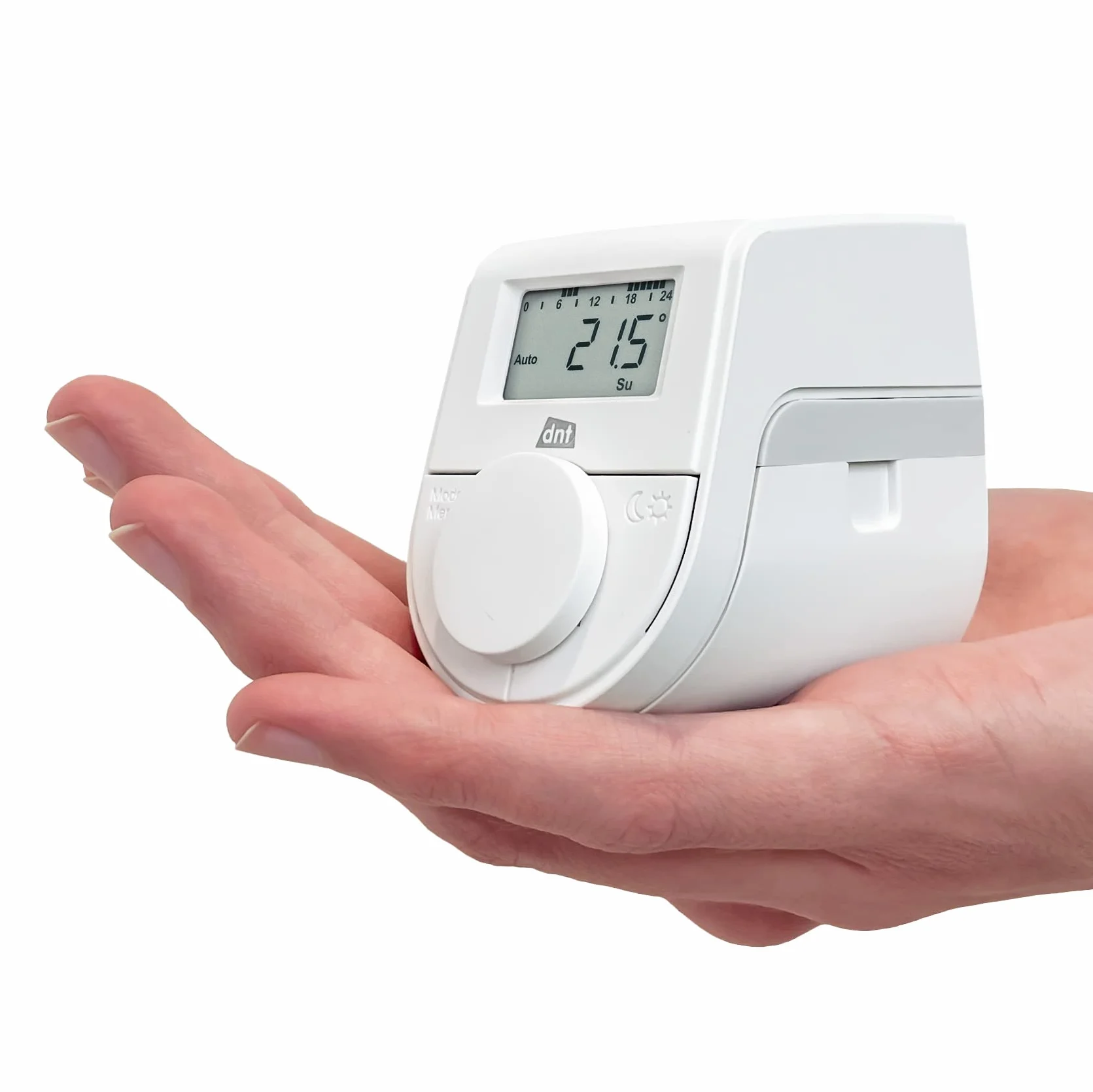 dnt Termostat grzejnikowy ThermoTune, elektroniczny termostat do ogrzewania, oszczędność do 30% kosztów ogrzewania, ochrona środowiska i oszczędność energii, DNT000016, biały