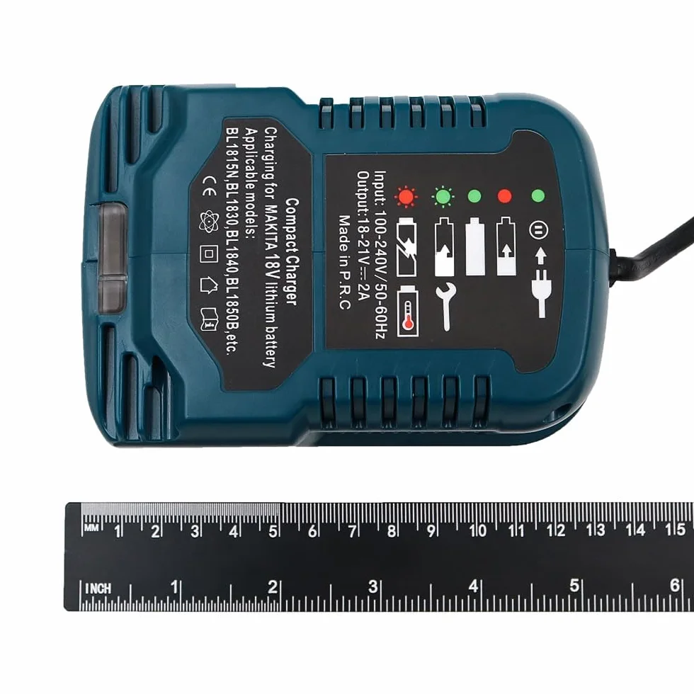 Namvo Mini litowa ładowarka do akumulatorów Makita 18 V, kompatybilna z BL1850B, BL1860, BL1830, BL1840, BL1815