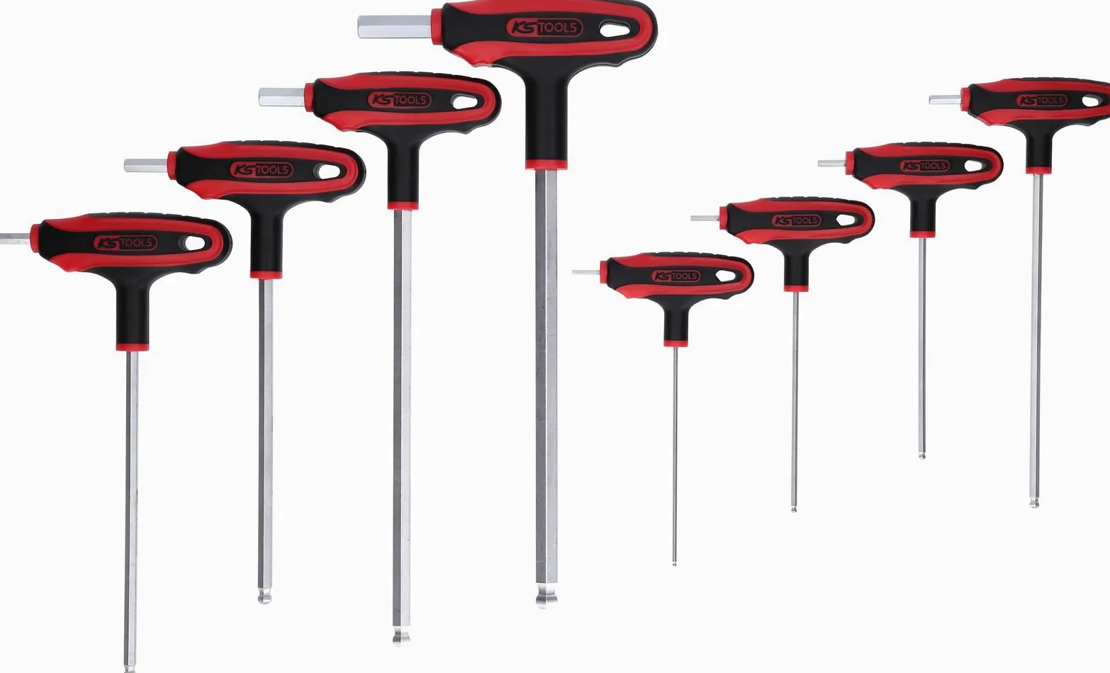 KS Tools 151.8155 Zest kluczy imbus 6-katnychz glow kulk i uchwytem T, 8-szt, 2-10mm