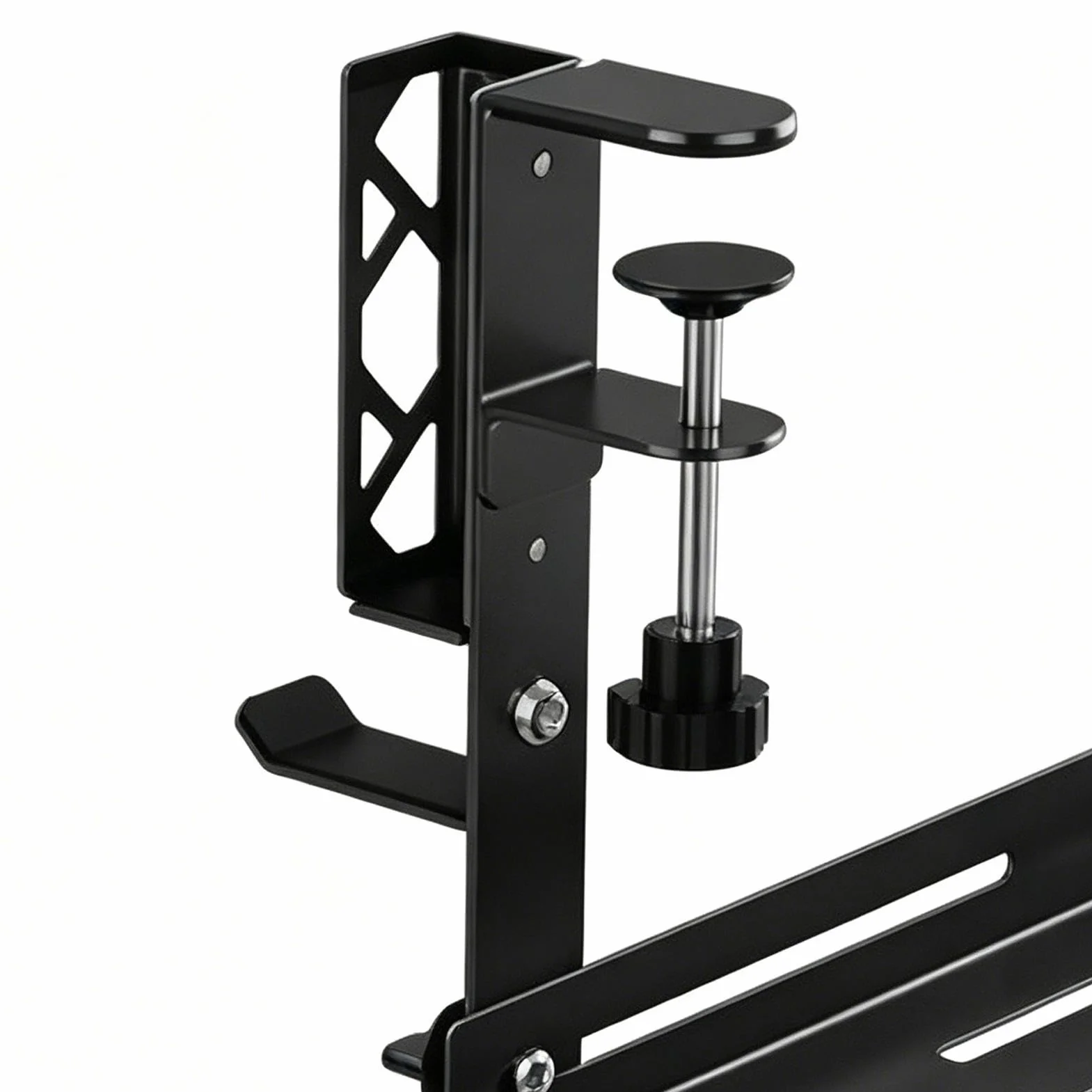 Tacka Do Zarządzania Kablami Pod Biurkiem Metalowy Uchwyt Zaciskowy 39,7 cm | Organizer Na Przewody Pod Biurkiem do sypialni salonu jadalni przedpokoju domu mieszkania akademika biur