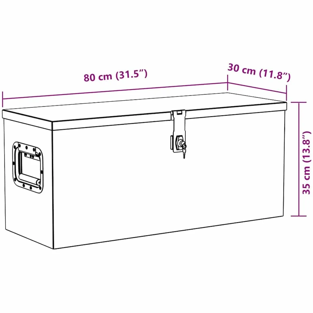 Aluminiowa skrzynka trapezowa, 70 x 24 x 42 cm, srebrna, lekka skrzynka narzędziowa z aluminium z systemem zamykania do warsztatu, garażu, gospodarstwa domowego, na plac budowy