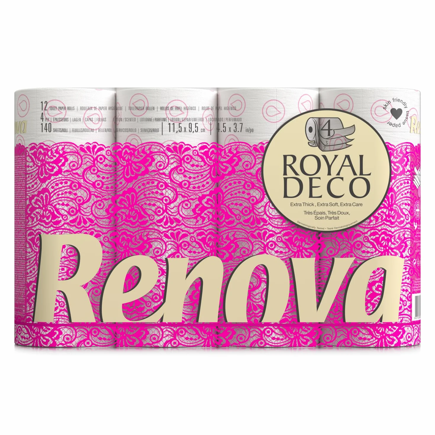 Renova 200043286, Papier toaletowy, 4-warstwowy, biały, perfumowany, 12 rolek