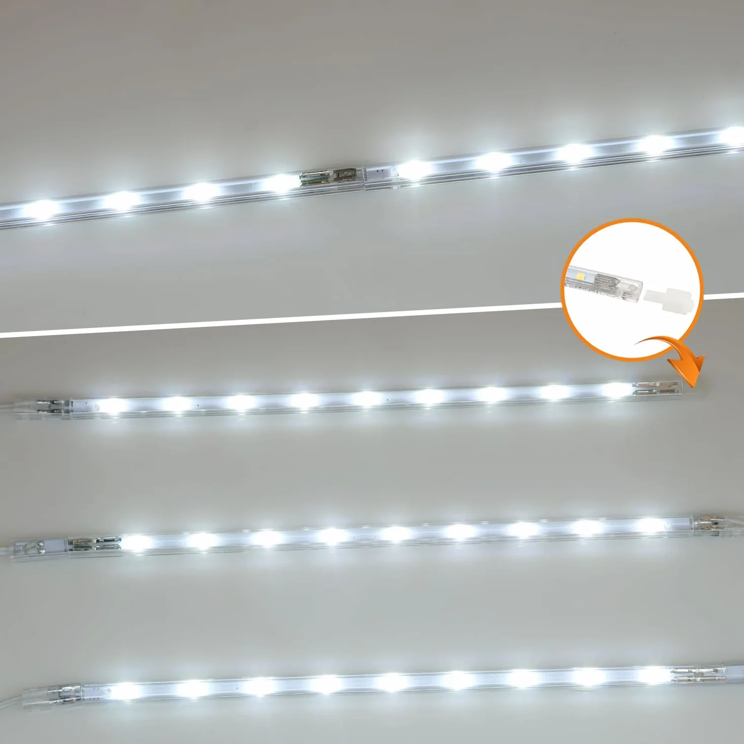 da LIGHT Lampa podszafkowa LED z przełącznikiem, 8,5 W, 760 lm, 6000 K, zimna biel, listwa świetlna, lampa kuchenna, oświetlenie witryn, oświetlenie szafy z paskami 6 x 26 cm, do kuchni, szafy,