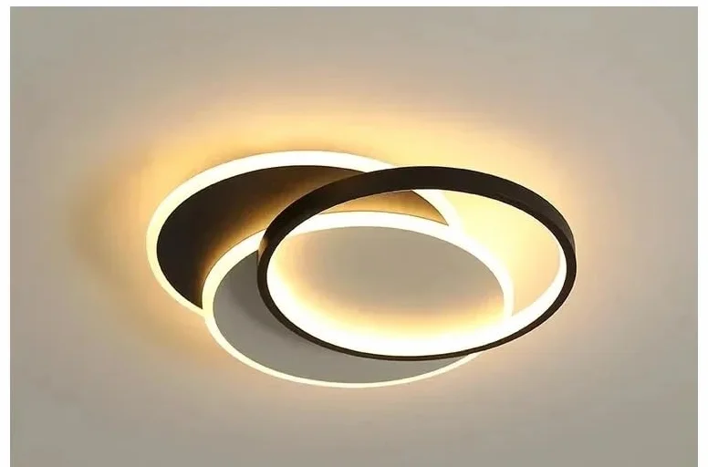 Nowoczesna lampa sufitowa LED z pilotem zdalnego sterowania do salonu, sypialni dziecięcej, jadalni (biała, średnica 50 cm)