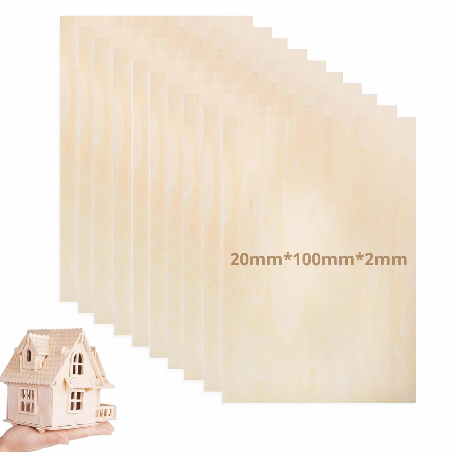 10 szt. sklejki 2 mm, drewno balsa 20 x 10 cm, sklejka, sklejka do majsterkowania, pirografii, laserowego perforatora (20 x 10 cm)