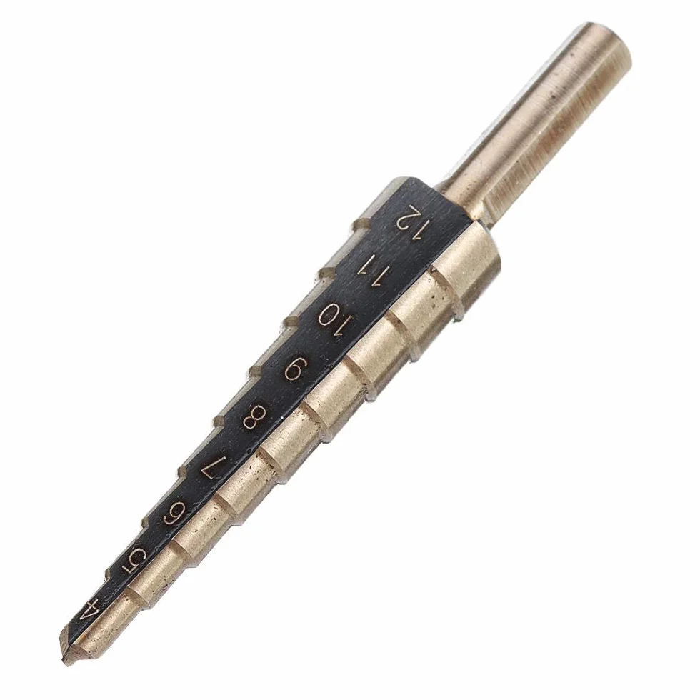 5 sztuk 4-35mm HSS kobaltowy zestaw wierteł stopniowych z wieloma otworami, rozmiar metryczny, z aluminiową obudową (Material : A)