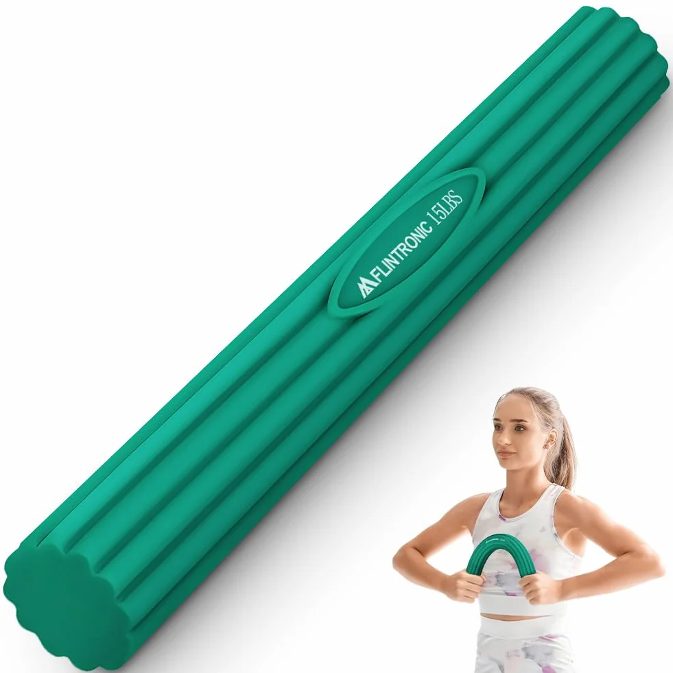 Flintronic Pasek oporowy do fitnessu, drążek do ćwiczeń Twist and Flex – do treningu siły, łokcia, nadgarstka i przedramienia, ulga w bólu łokcia tenisisty i łokcia golfisty