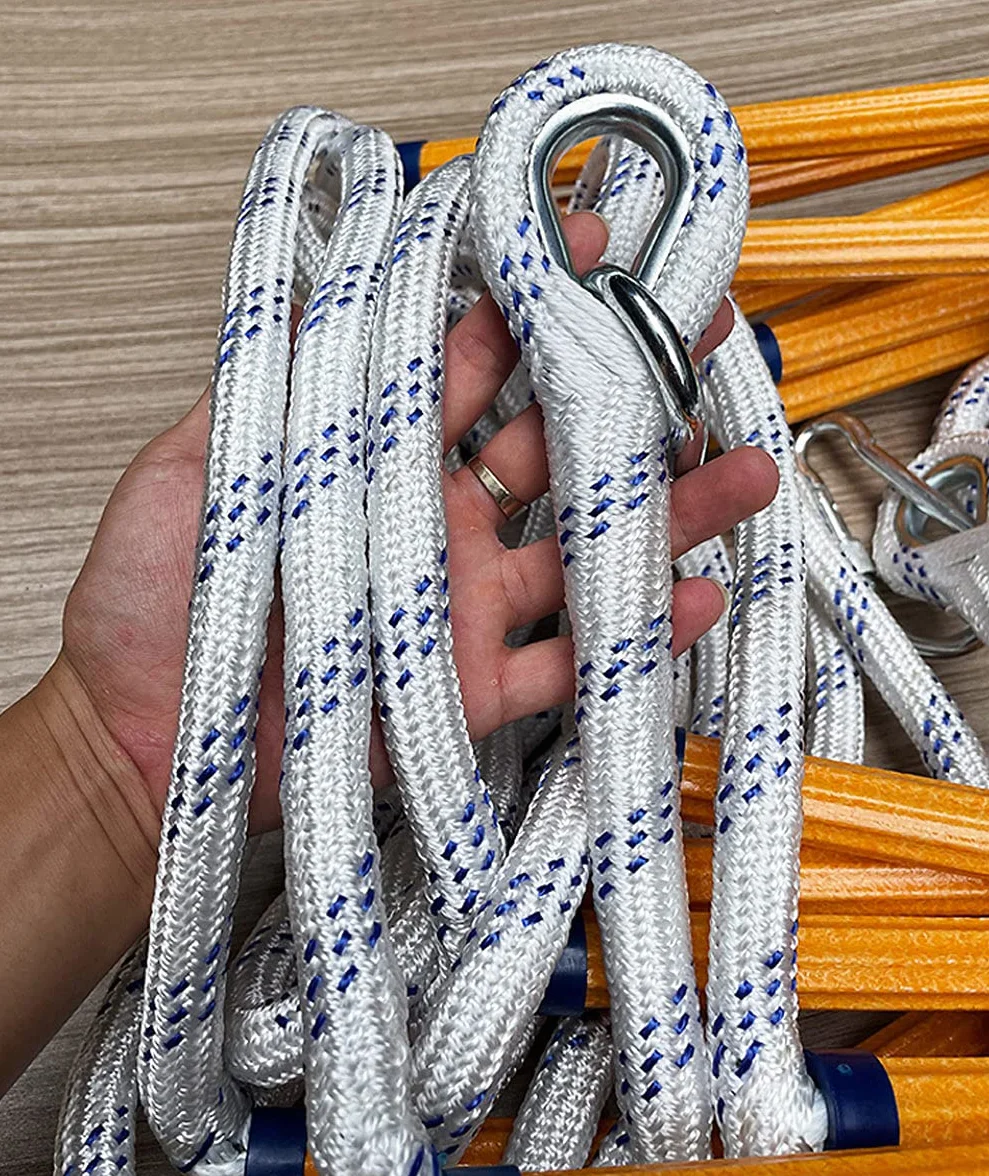 Drabina Linowa Ewakuacyjna 3M 10Ft Antypoślizgowe Szczeble Sphooks Ratunkowa