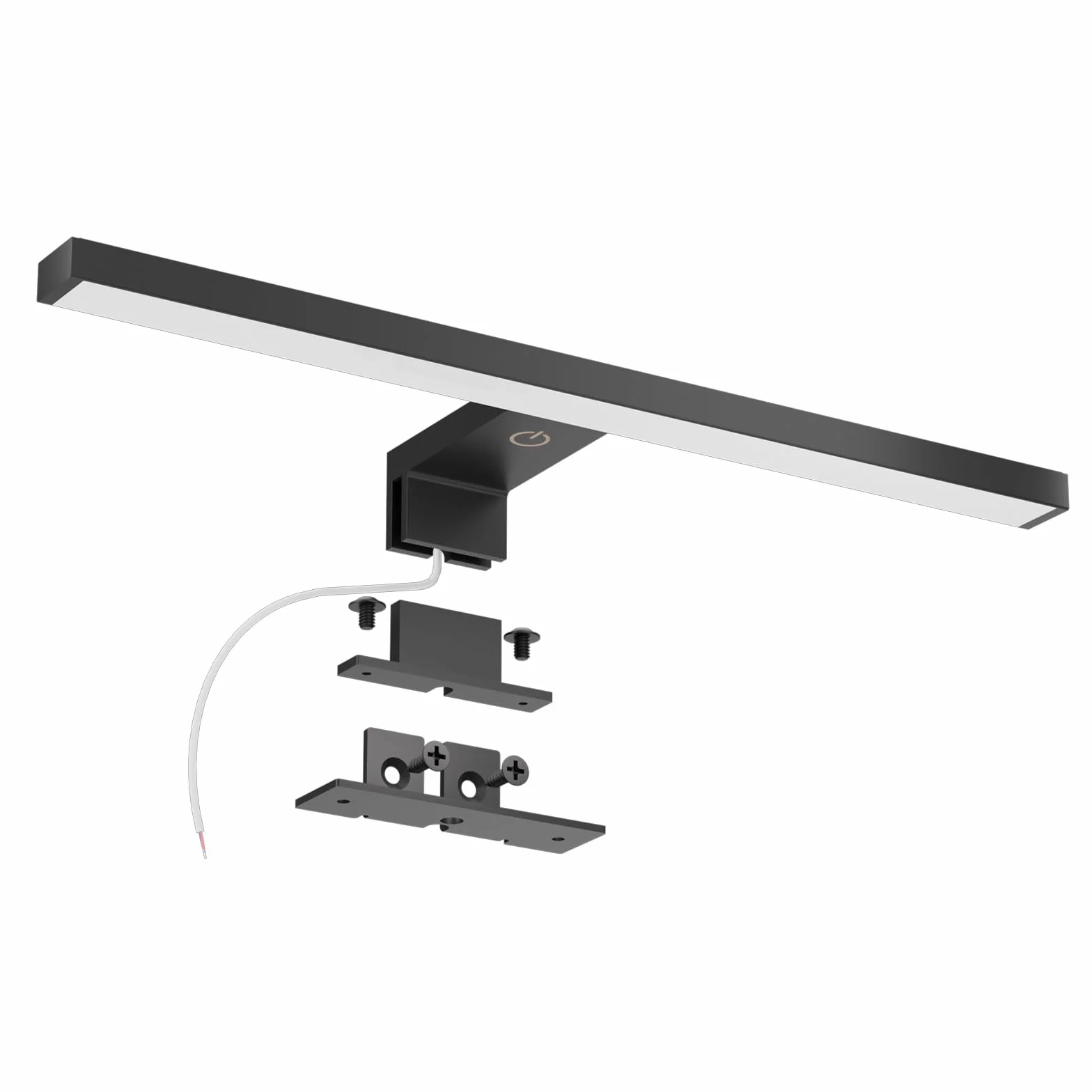 DEELUX Lampa łazienkowa na lustro łazienkowe, z przełącznikiem dotykowym, ściemniane światło LED (80~800 lm) 10 W, 40 cm, 4000 K, neutralna biel, lampa łazienkowa, lampa ścienna, 400 mm, lampa nad