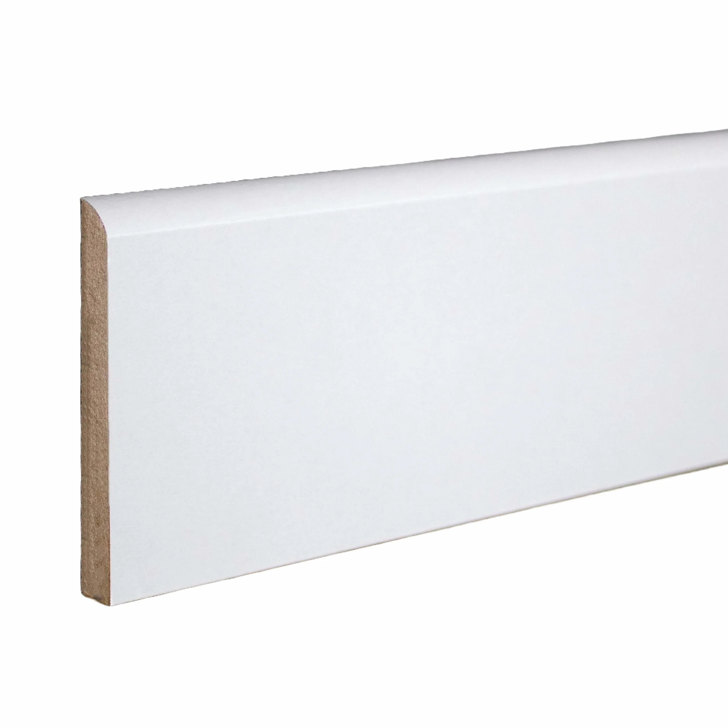 PROVISTON | Listwa przypodłogowa | zaokrąglony profil | 10 x 100 x 2000 mm | folia MDF | biała | nowoczesna listwa przypodłogowa | 2 metry